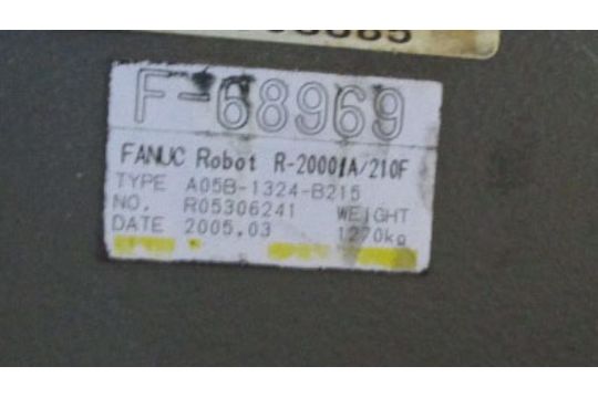 FANUC ROBOT R-2000iA/210F RJ3iB WITH CABLES AND TEACH PENDANT, SN 68969, YEAR 2005, HOURS 9639 - Image 6 of 6