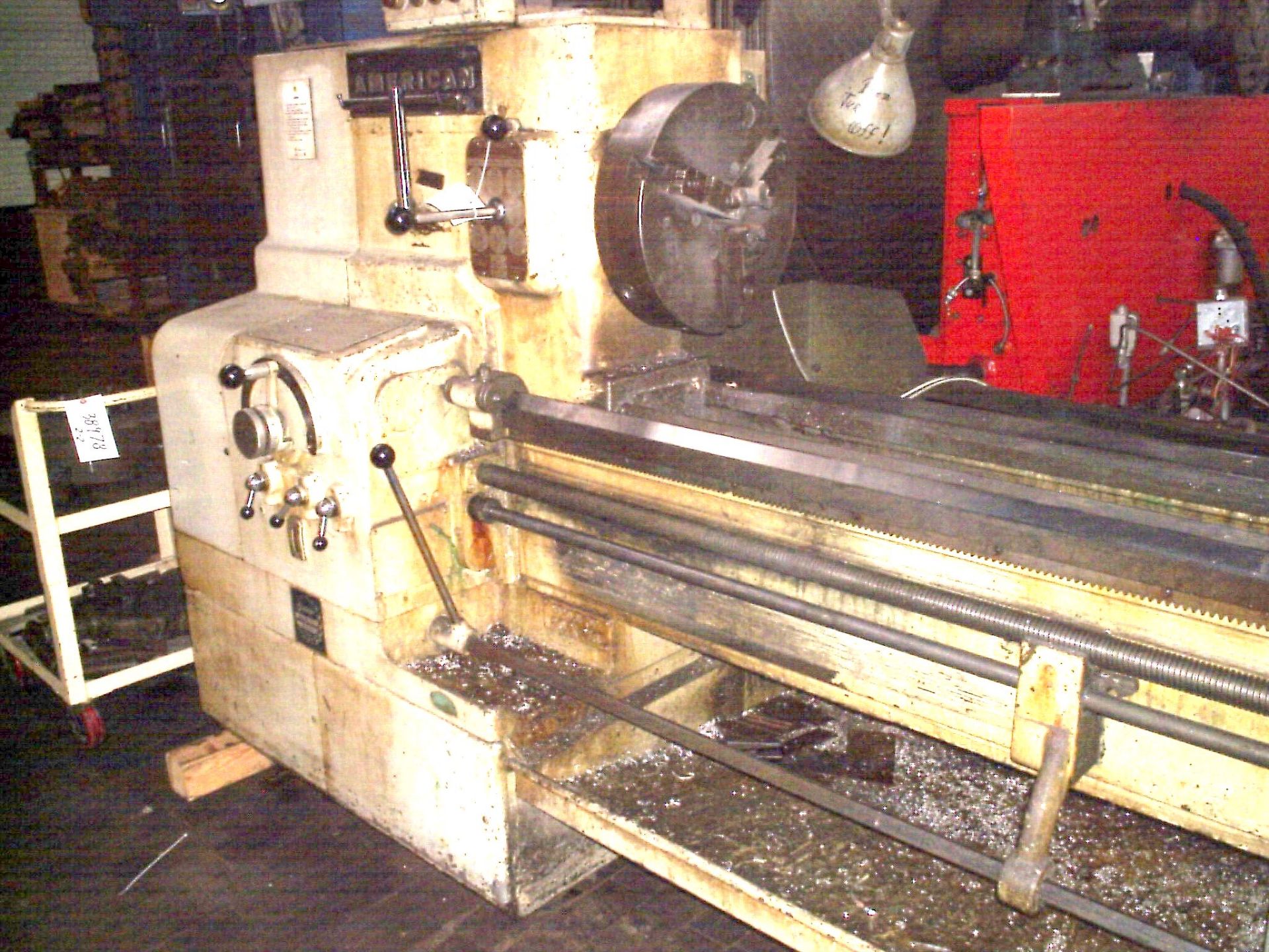 AMERICAN PACEMAKER HEAVY DUTY LATHE 20" X 78", LOCATION DETROIT, MI, BUYER TO SHIP, LOADING FEE 400