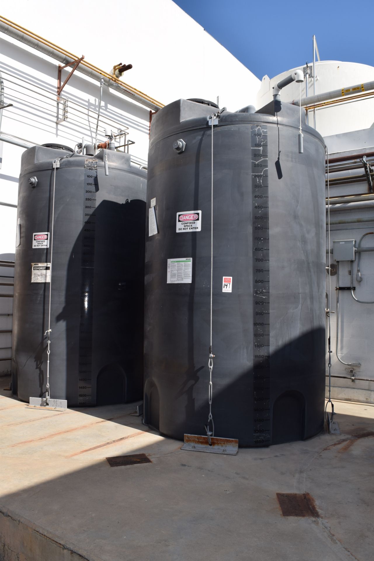 (12) 1,550 Vertical Poly Chemical Tank with (2) Wilden Diaphram Pumps Rigging Charge: $1500