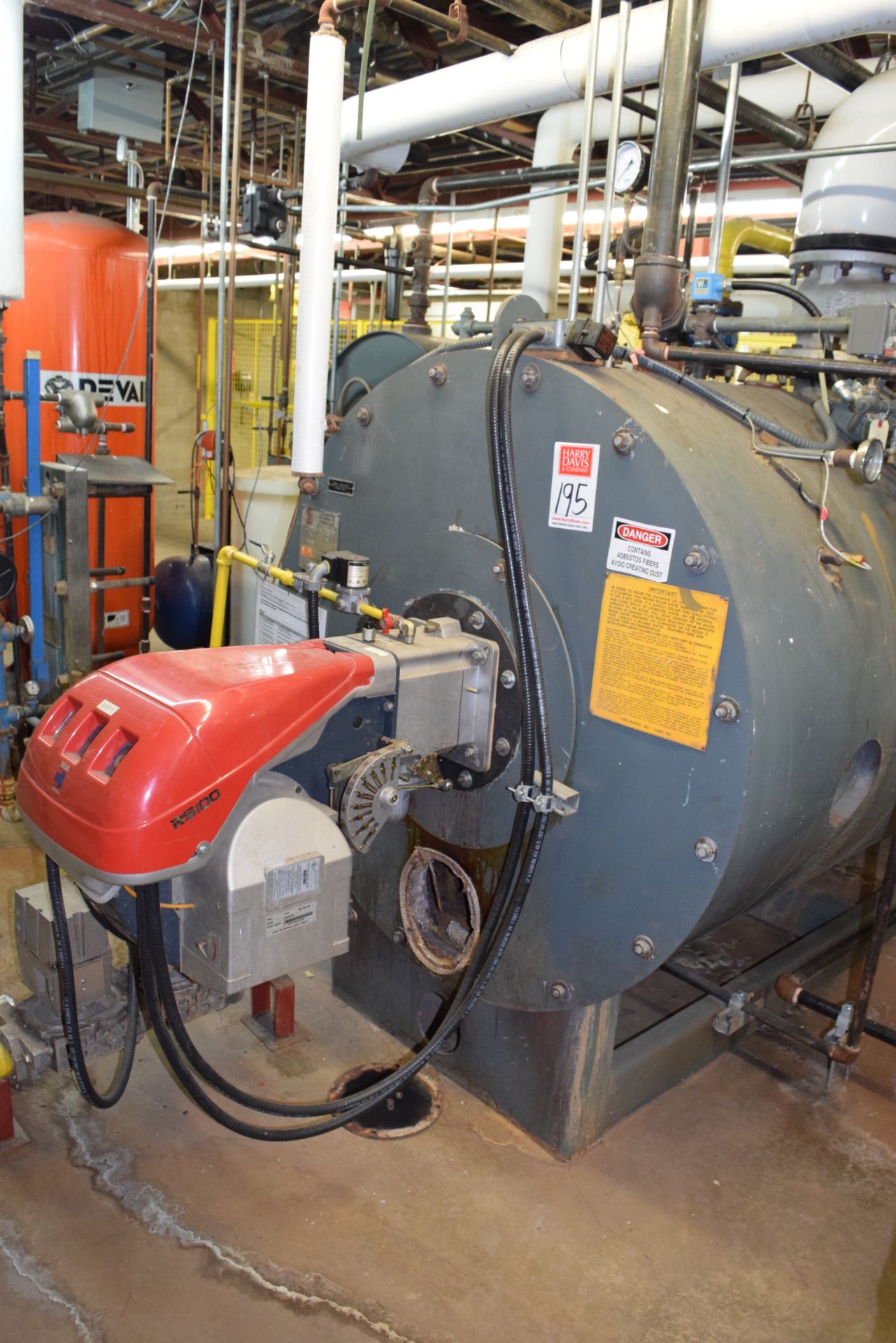 York and Shipley Steam Pak Gas-Fired Boiler Updated with Riello Burner Unit