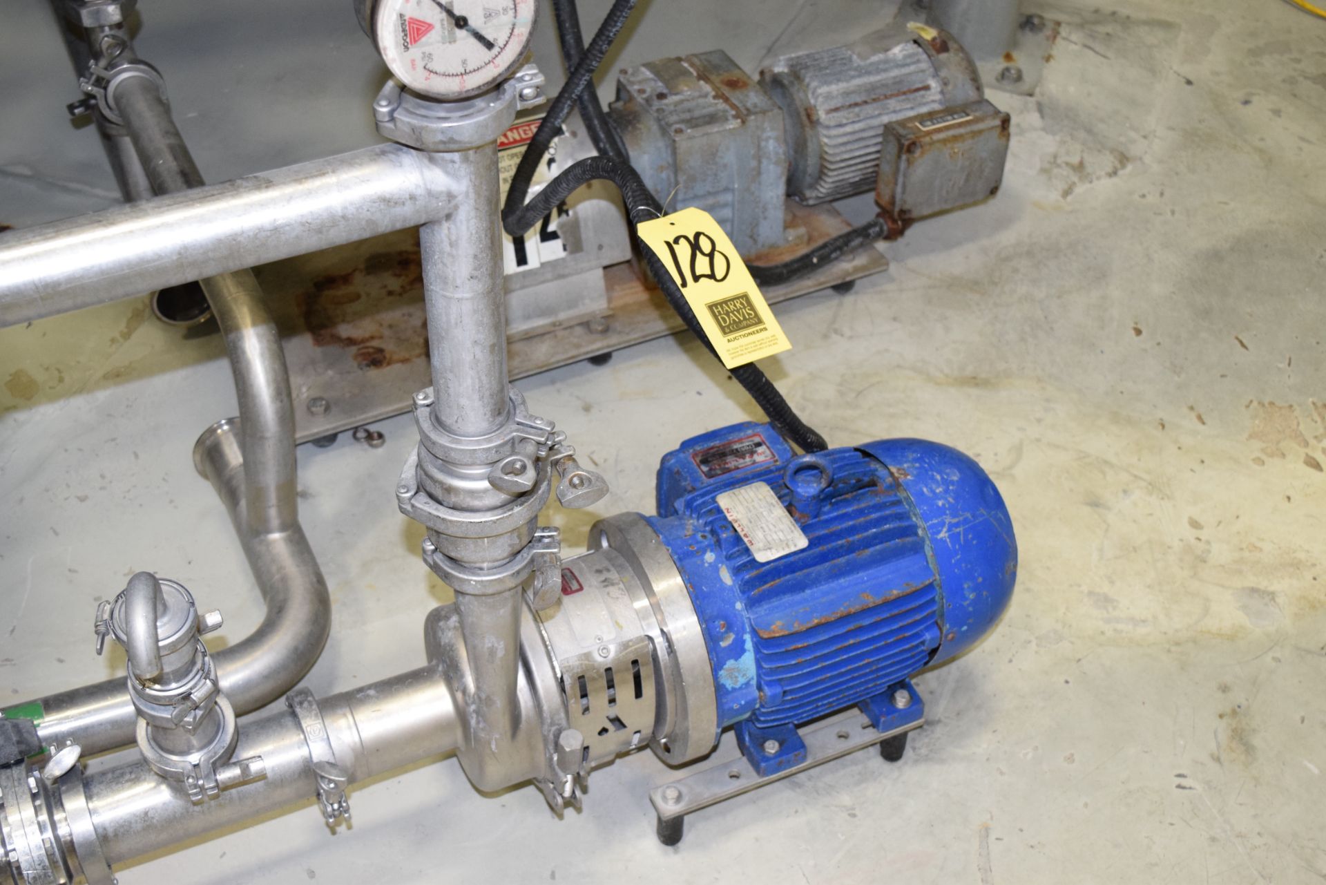 APV 5 HP Pump with Motor and 3" x 2" S/S Head, Clamp Type Rigging Charge:75 Skidding Charge:25