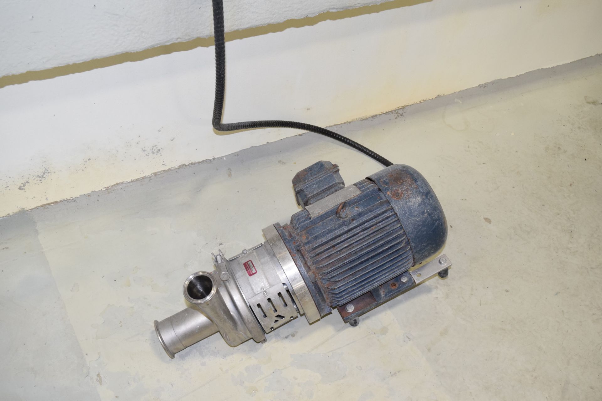 APV 7.5 HP Pump with Leeson 3,510 RPM Motor and 3" x 2" S/S Head, Clamp Type Rigging Charge:150