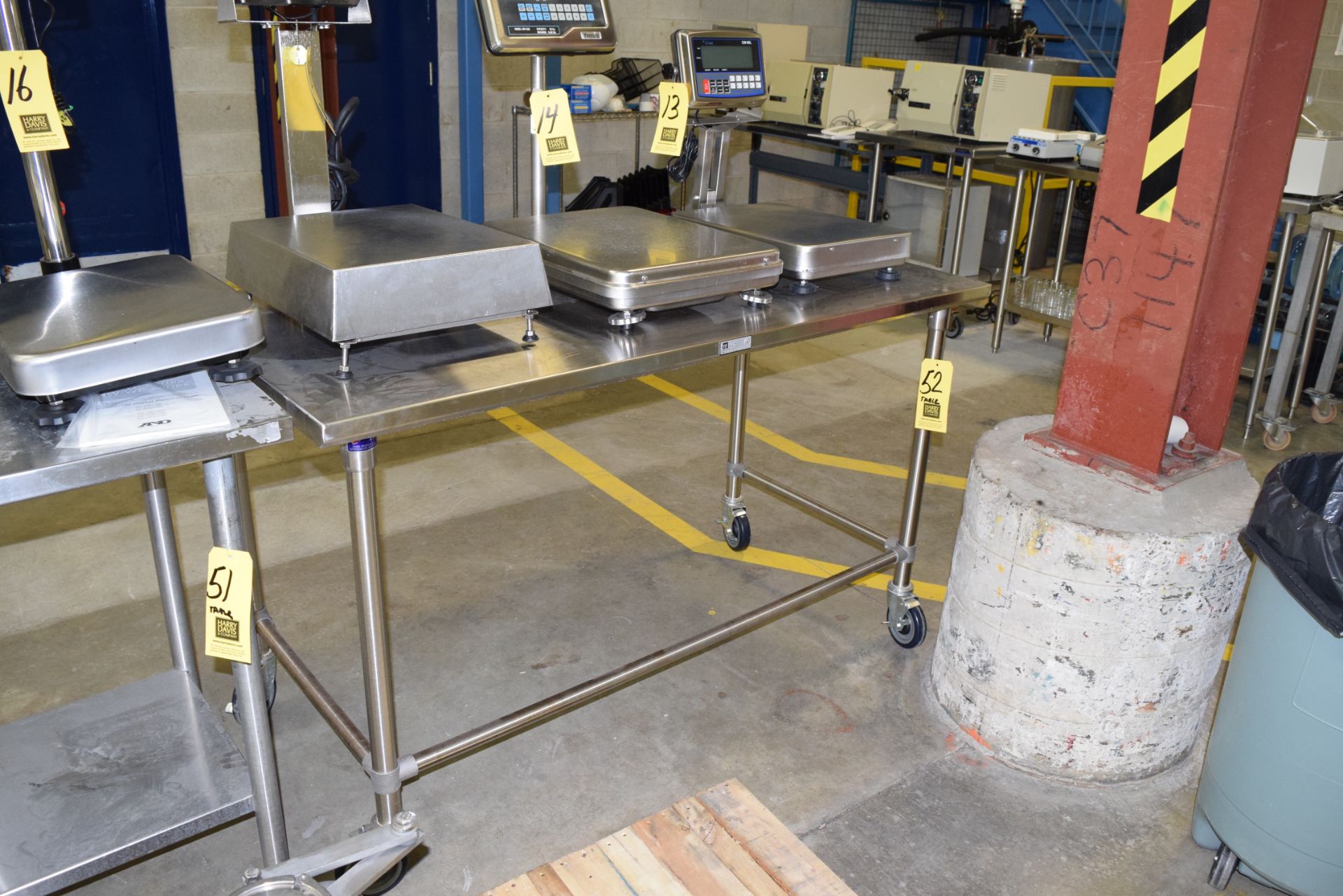 John Boos 30" x 60" All S/S Work Table, Mounted on Casters Rigging Charge:10 Skidding Charge:25