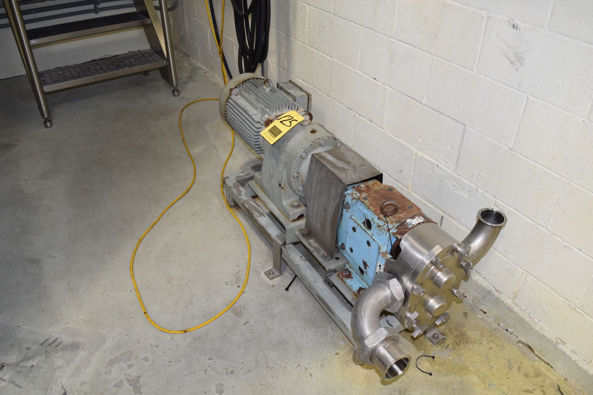 Waukesha Positive Displacement Pump, Size 130, Mounted on S/S Base Rigging Charge:250 Skidding