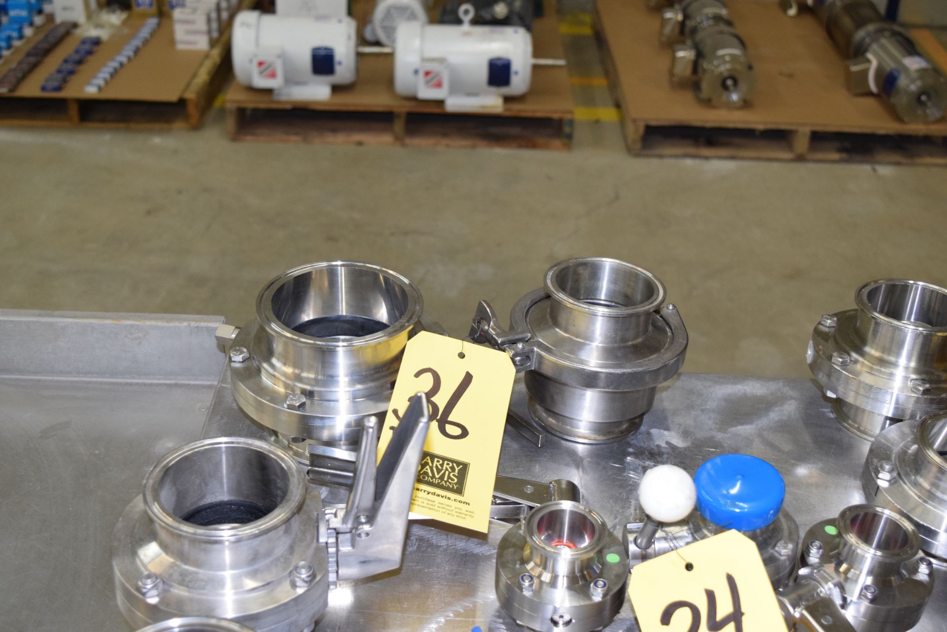 4" and 3" S/S Butterfly Valve and Spring-Loaded Check Valve, Clamp Type Rigging Charge:10 Skidding