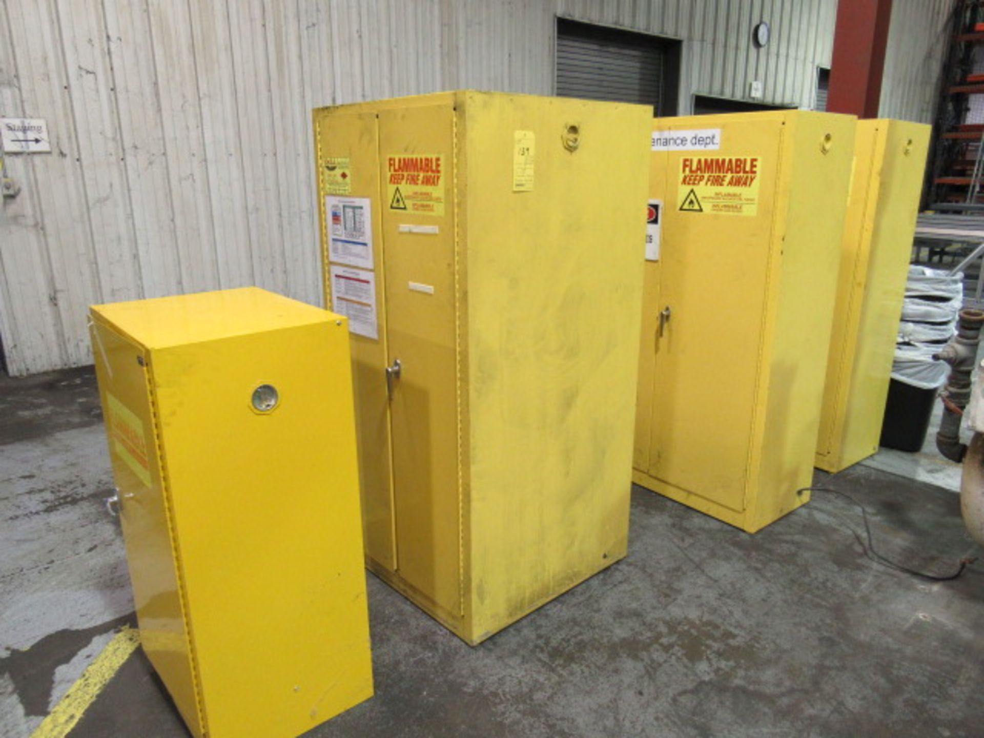 Lot of Four (4) Flammable Material Stortage Cabinets