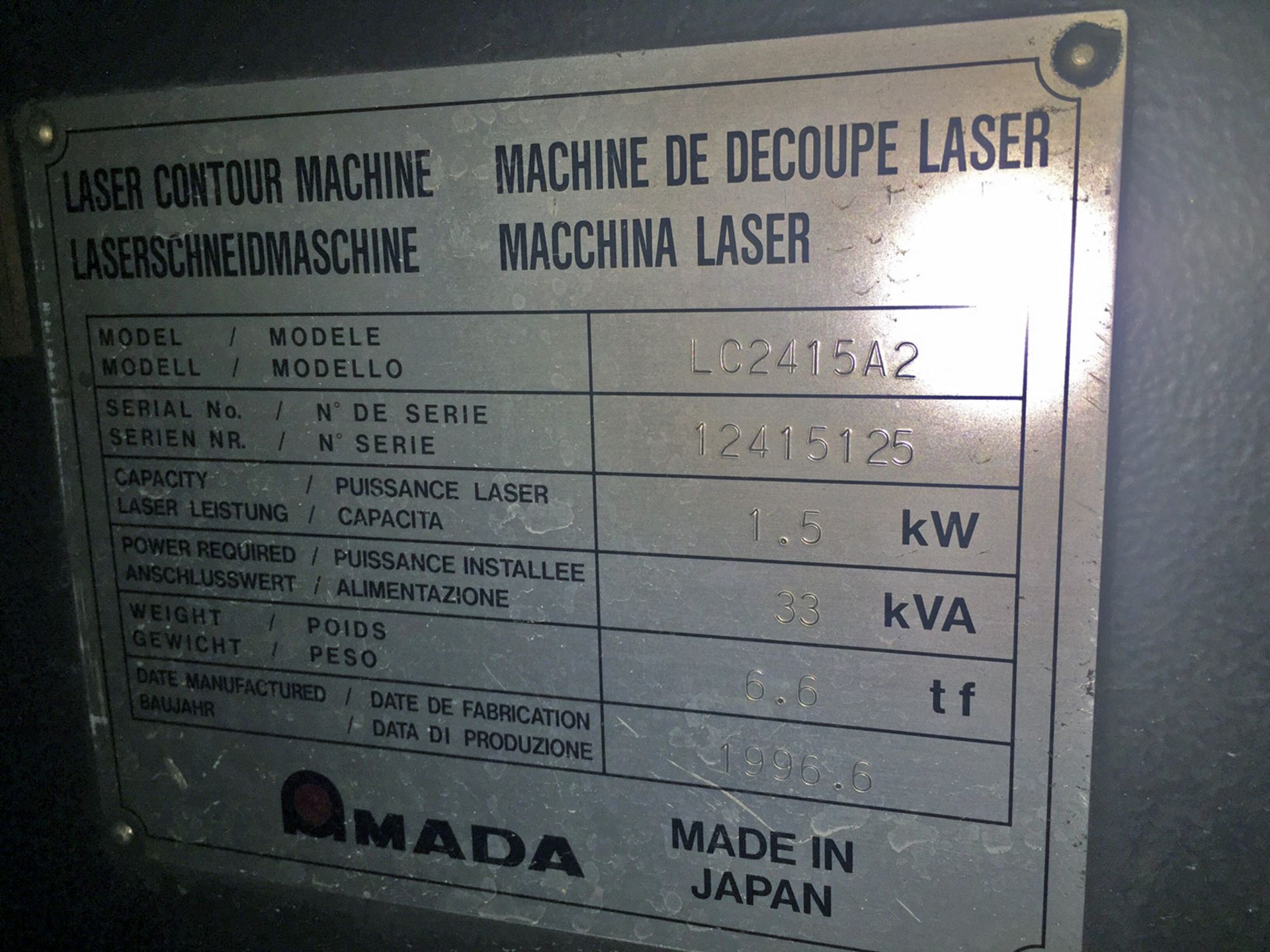 Amada Model LC2415 II Laser with MP1530 Sheet Loader - Image 12 of 12