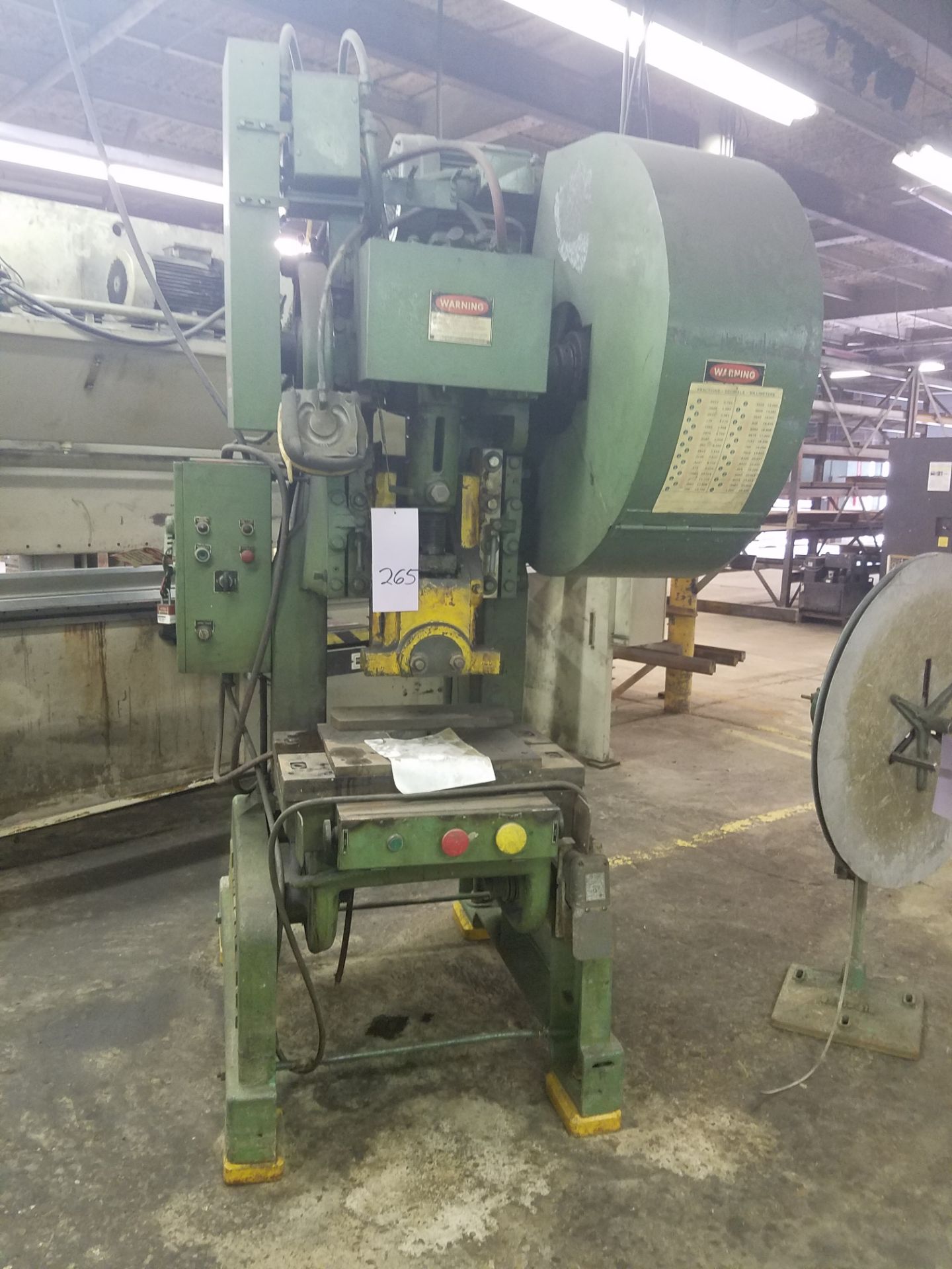 ROUSELLE PUNCH PRESS #4 40 TON, 3" STROKE, 12" SHUT HEIGHT, PALM BUTTON CONTROL, 16"X26" BED, AIR