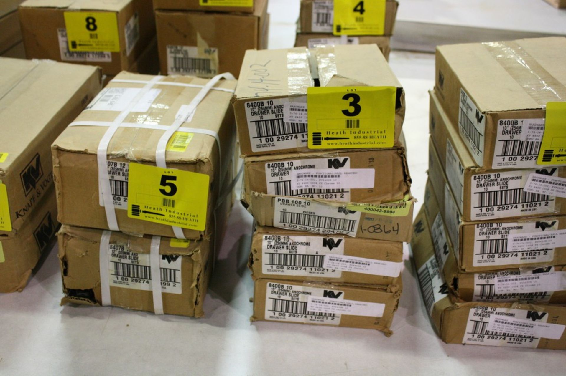 BOXES OF KNAPE & VOGT MODEL 8400B 10"