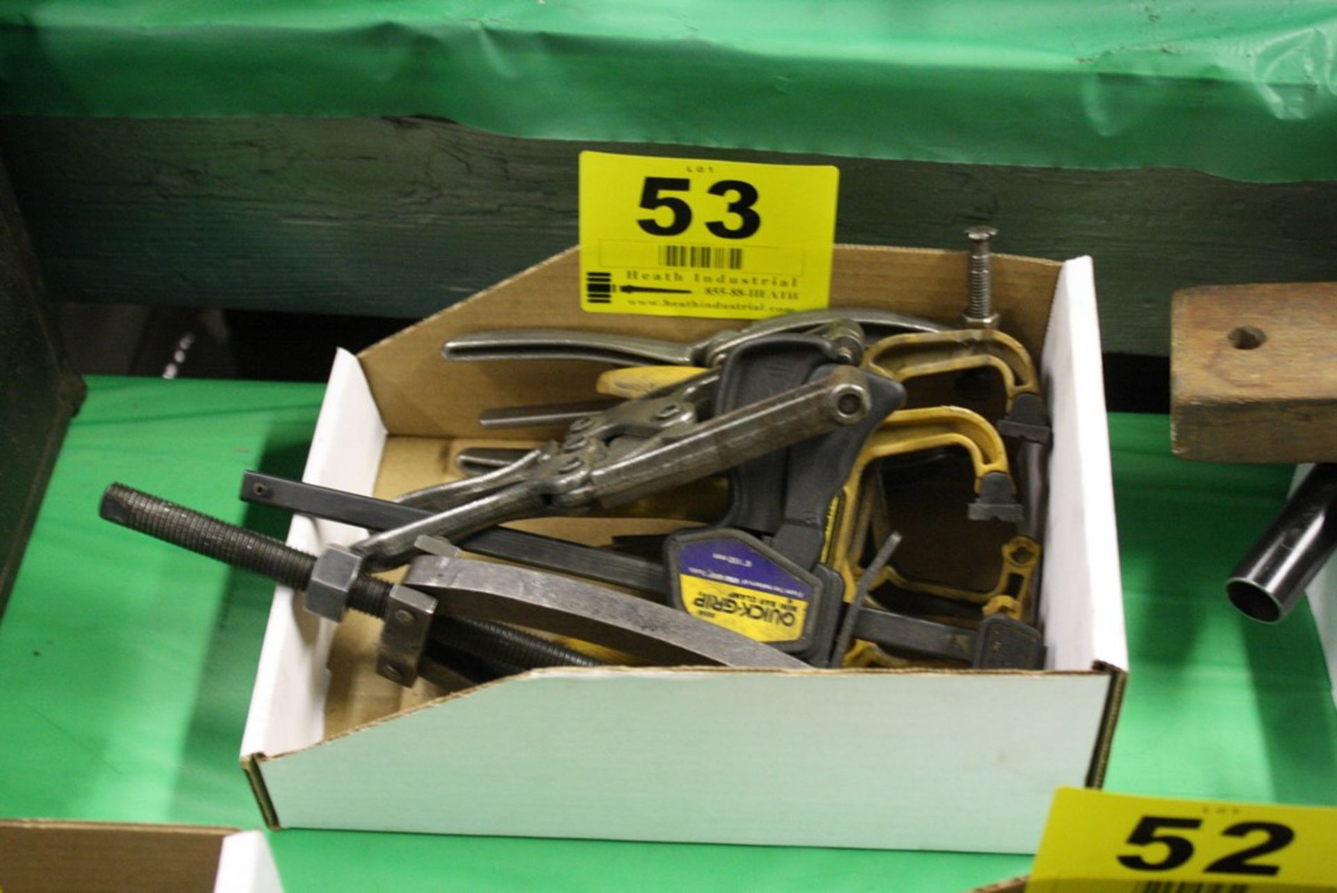 LOT: ASSORTED CLAMS & GEAR PULLER