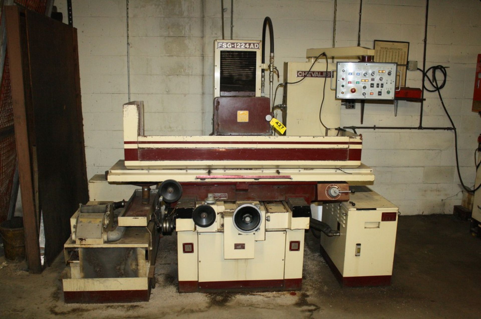 CHEVALIER 12â€X24â€ MODEL 1224AD HYDRAULIC SURFACE GRINDER, S/N F173C004, WITH ELECTROMAGNETIC