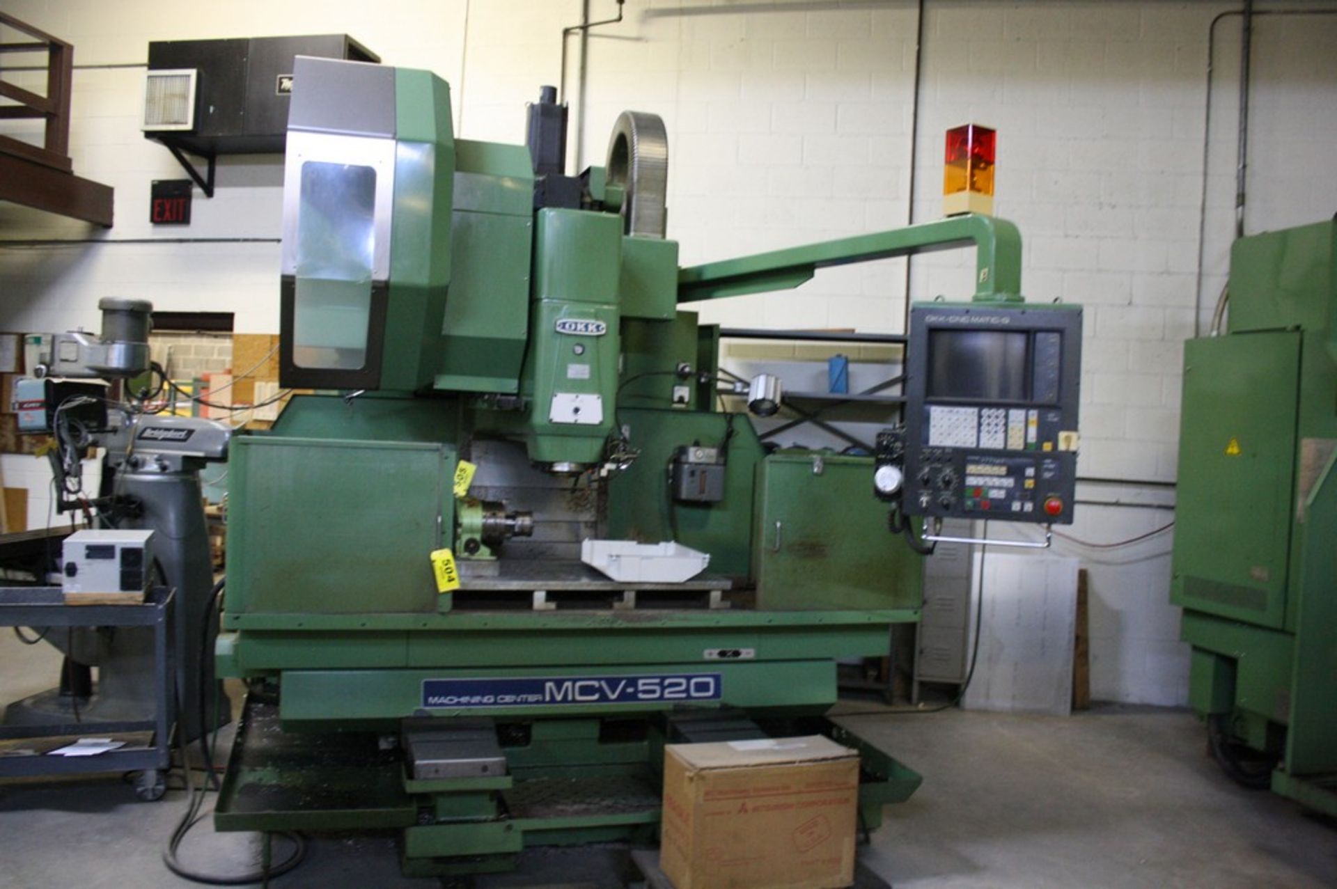 OKK MODEL MCV-520 CNC VERTICAL MACHINING CENTER, S/N 488 40â€ X-AXIS TRAVEL, 20.5â€ Y-AXIS TRAVEL,