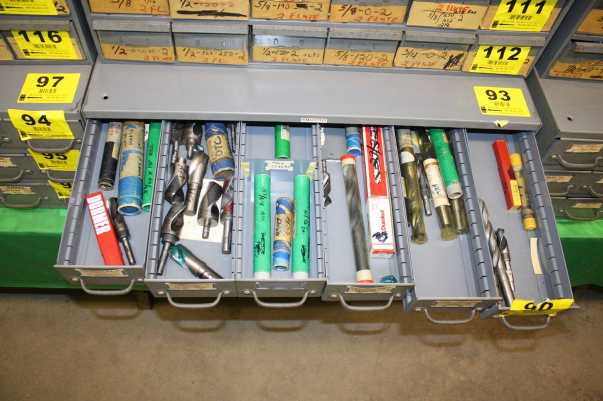 LOT: FRACTIONAL DRILL BITS IN (6) DRAWERS