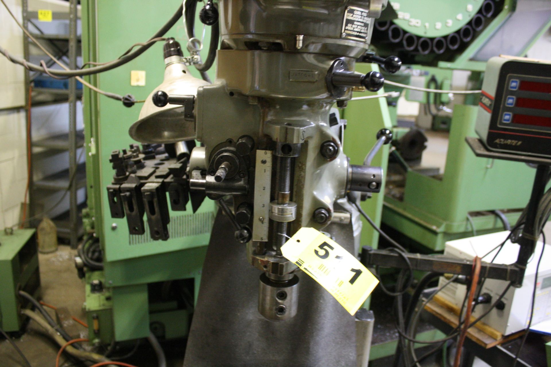 BRIDGEPORT 2 HP SERIES I VARIABLE SPEED RAM TYPE VERTICAL MILLS, S/N 12BR248543, 9" X 42â€ T-SLOT - Image 4 of 7