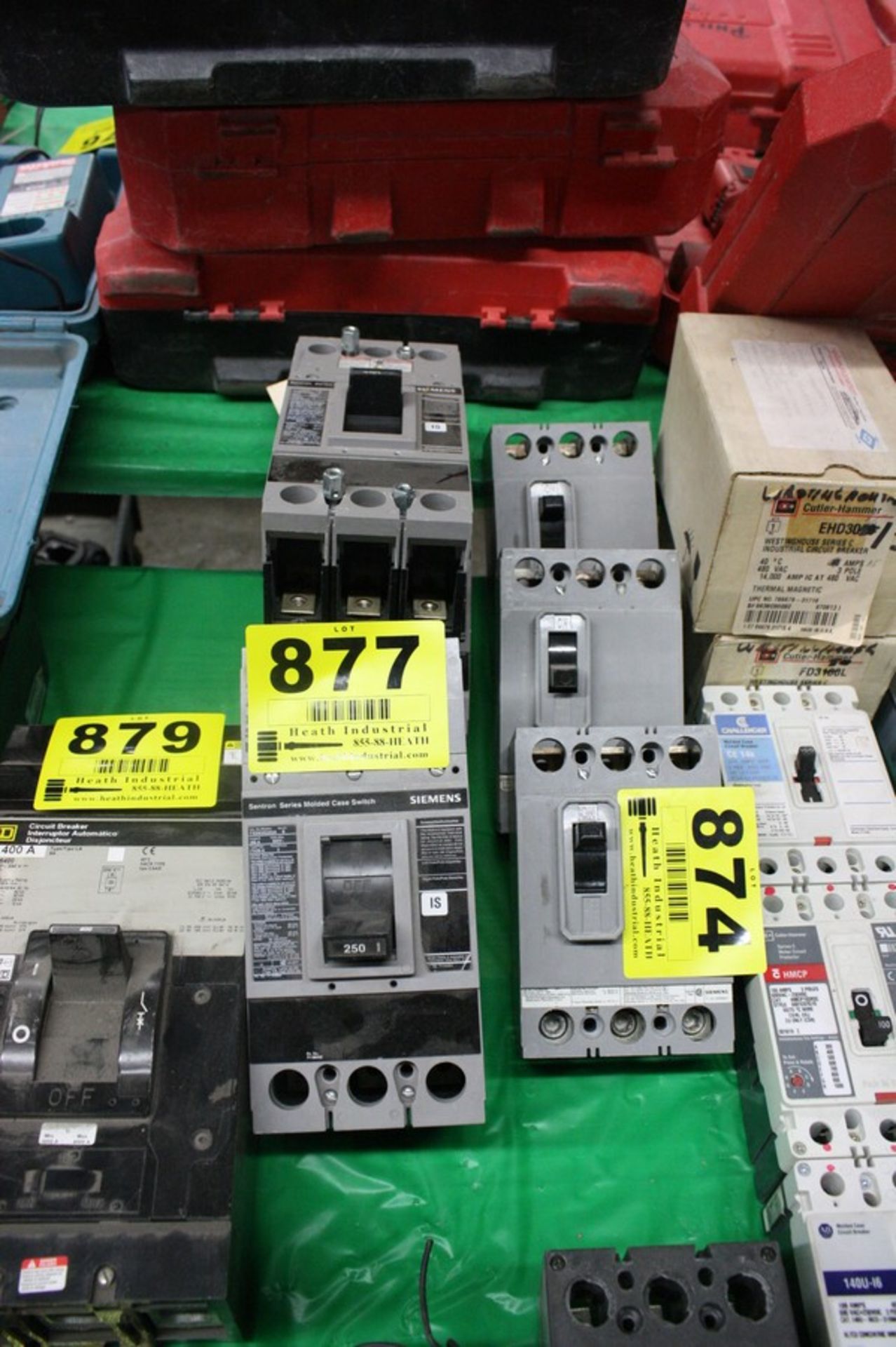 (3) SIEMENS 3-POLE 250-A CIRCUIT BREAKERS