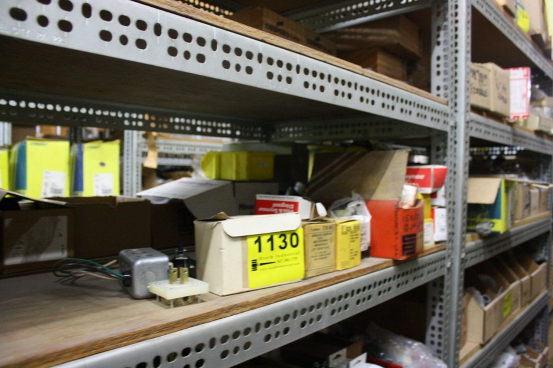 ASSORTED RECEPTACLES AND PLUGS ON SHELF