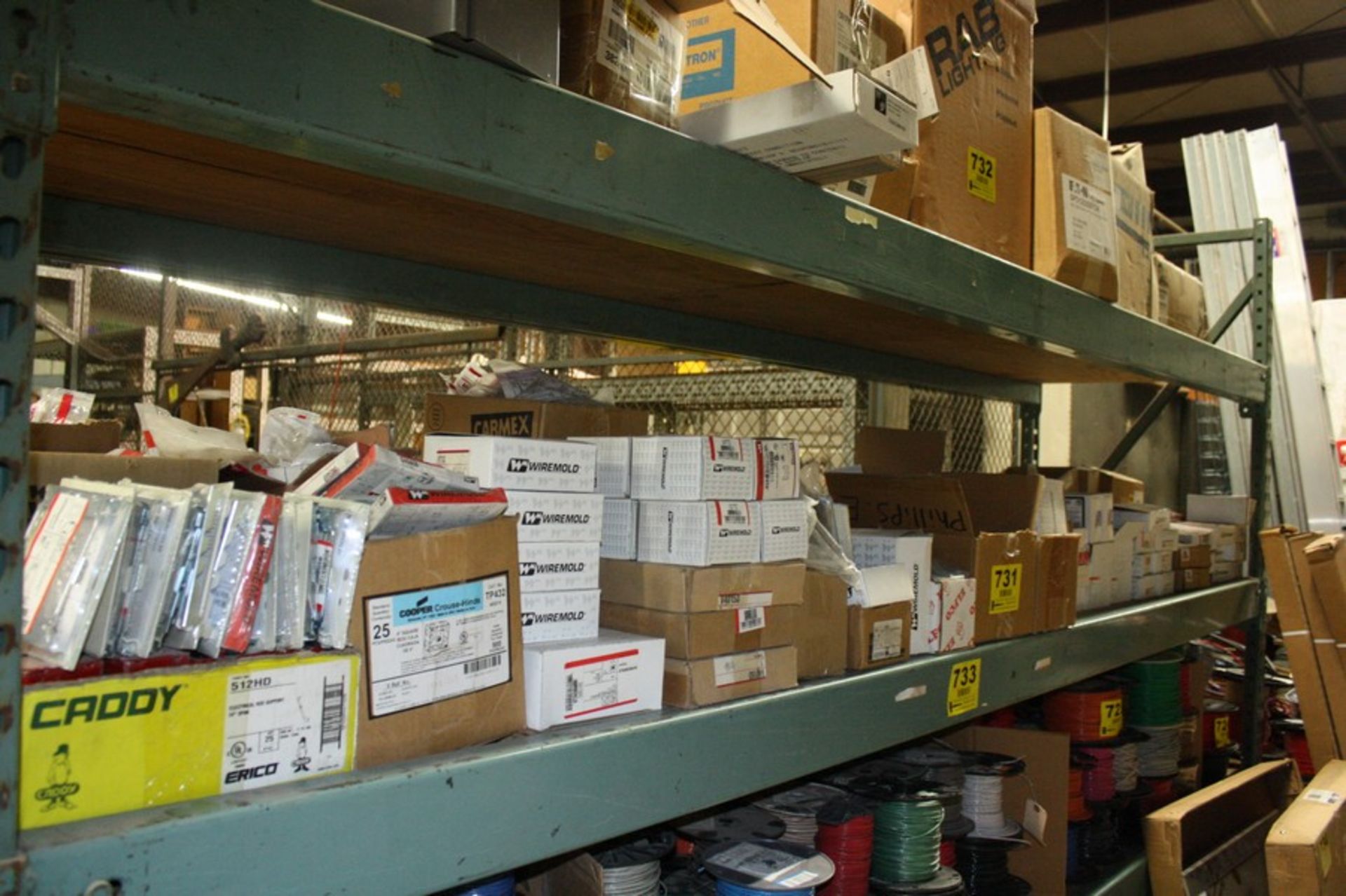 ASSORTED WIREMOLD COMPONENTS ON SHELF