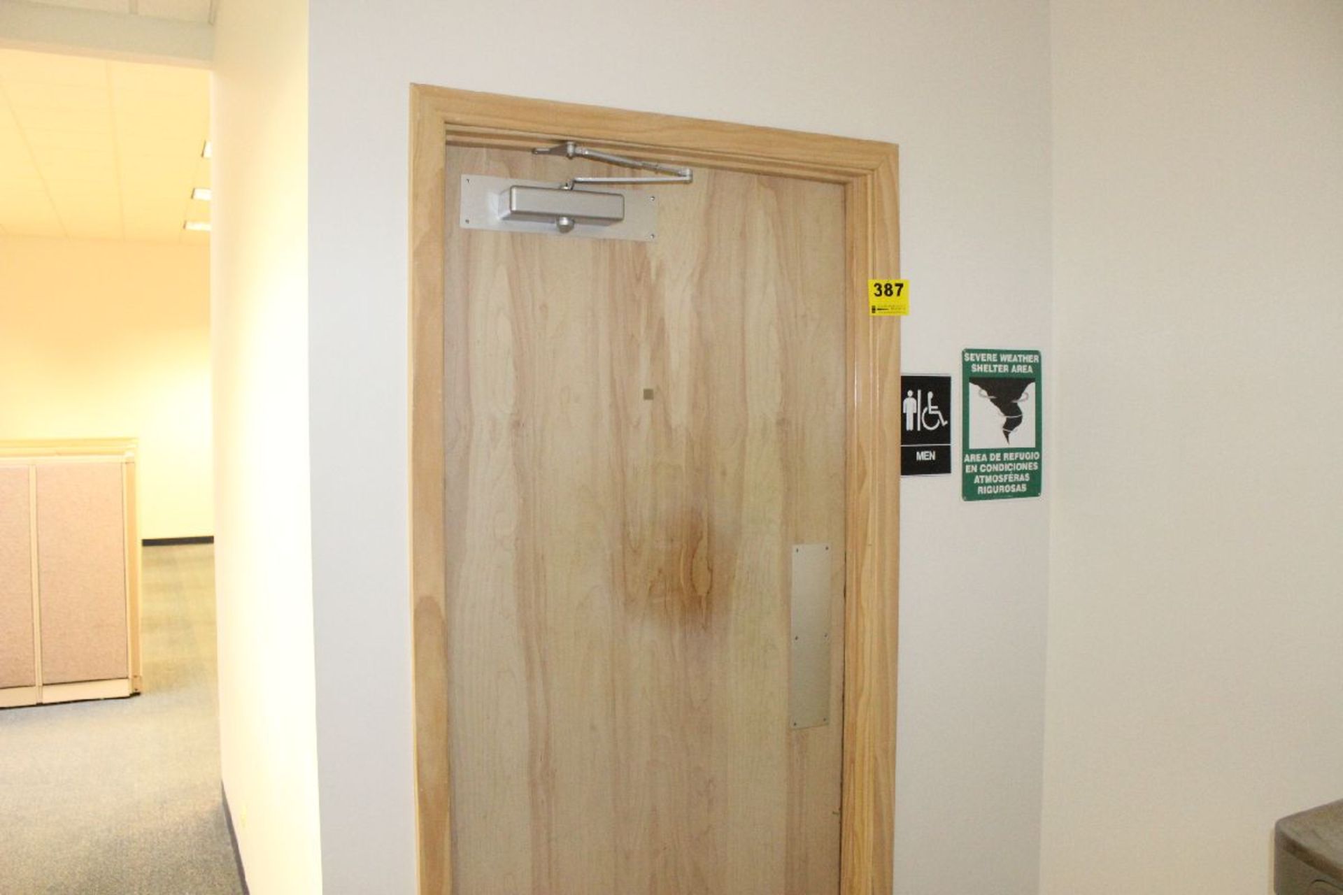 CONTENTS OF MEN'S BATHROOM INCLUDING DOOR TO MEN'S ROOM