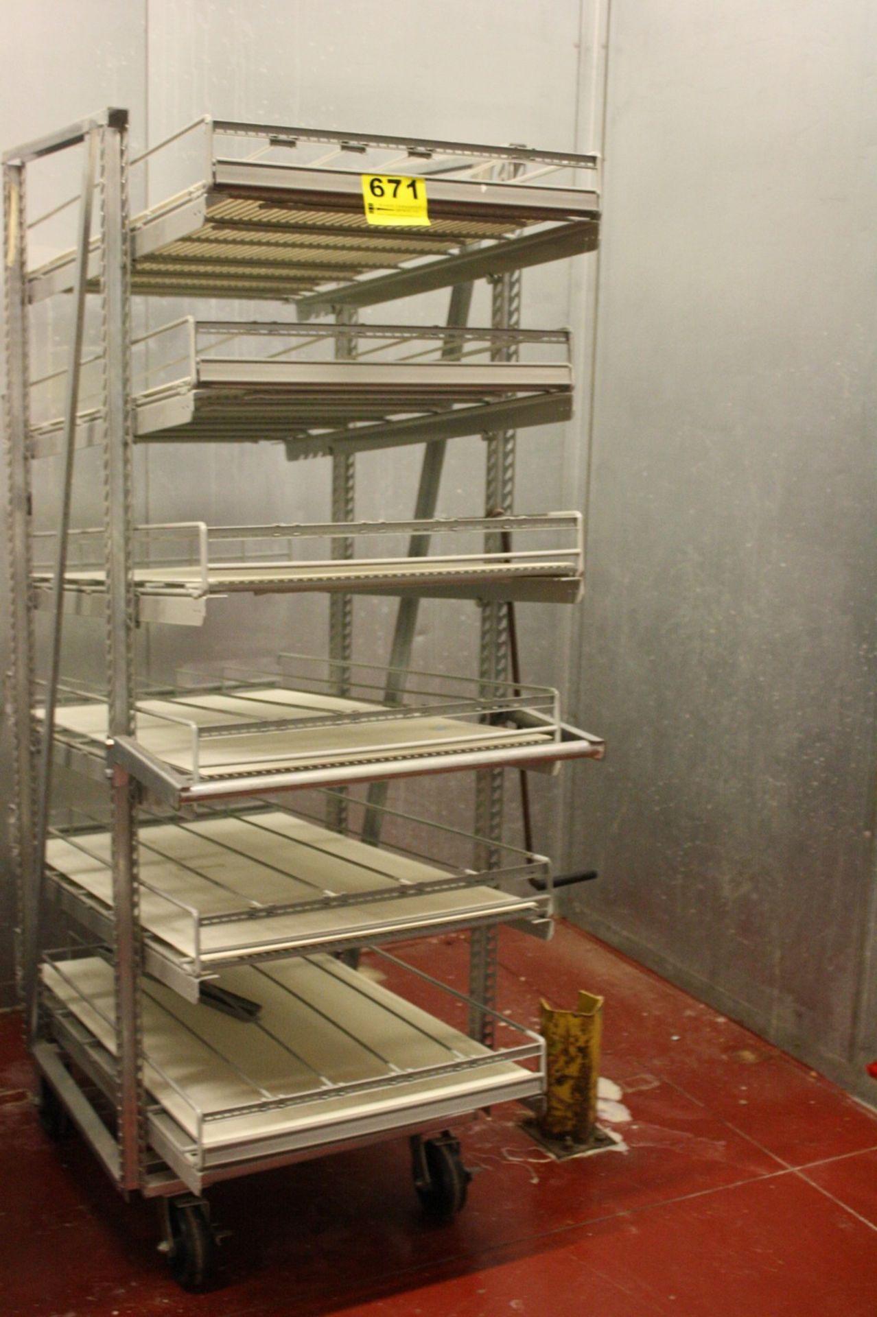 PORTABLE SLANTED DAIRY PRODUCT RACK-80" X 51" X 26"