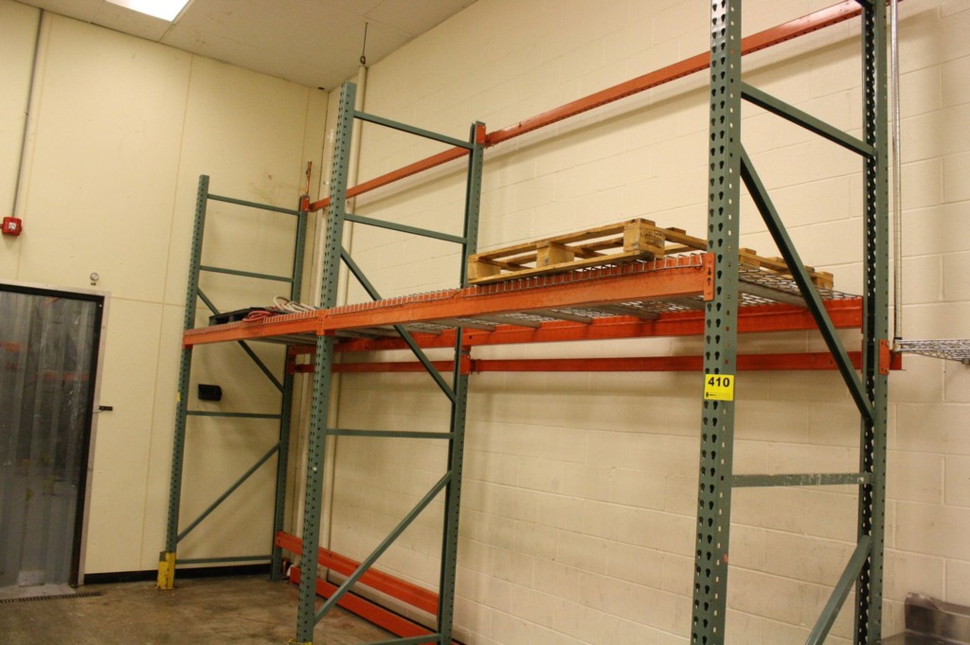 SECTIONS OF PALLET RACKING WITH (3) 12' X 42", (6) 9' CROSS BEAMS AND (3) POST GUARDS