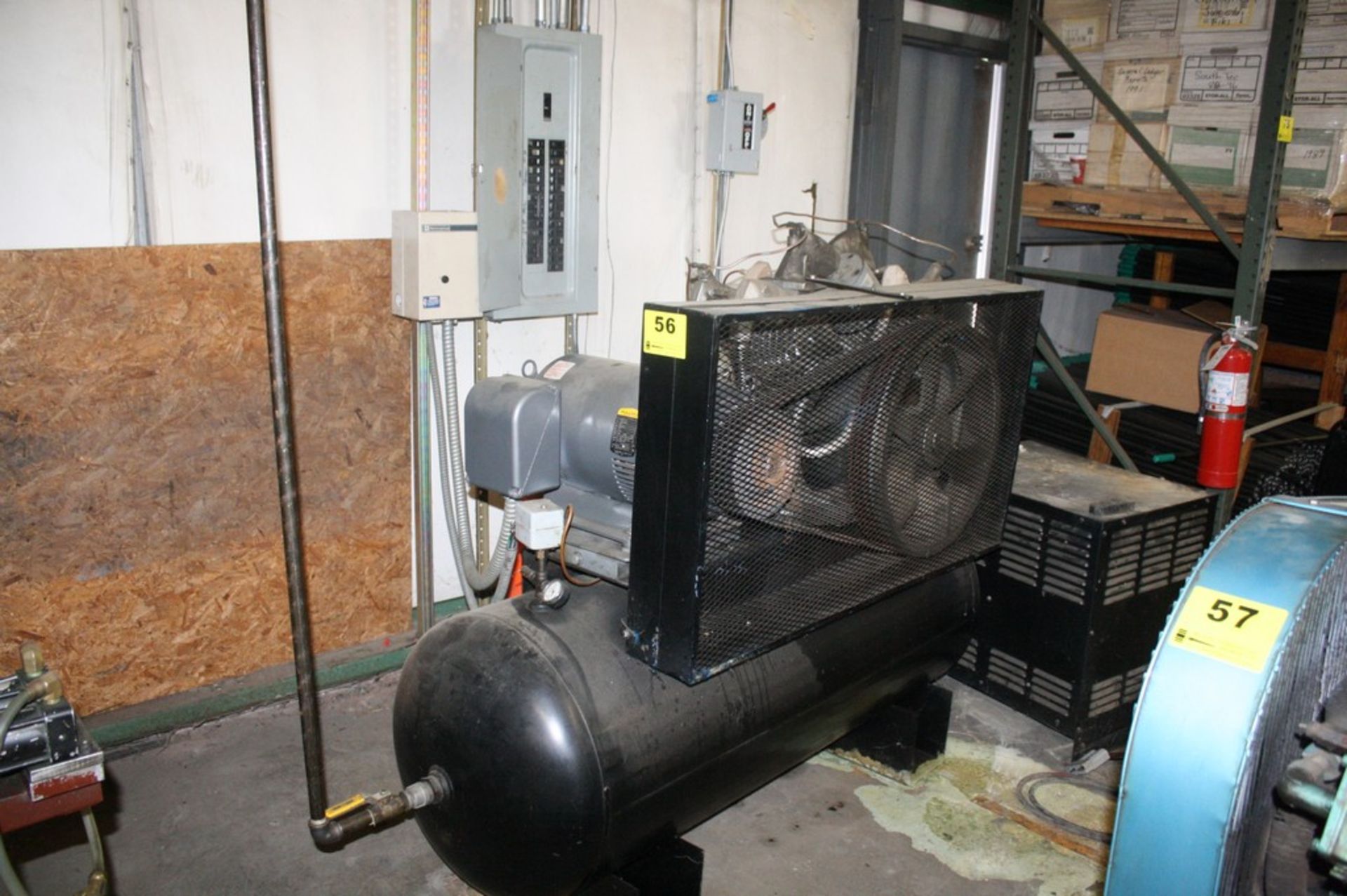 MAYFIELD 25 HP HORIZONTAL TANK MOUNTED AIR COMPRESSOR