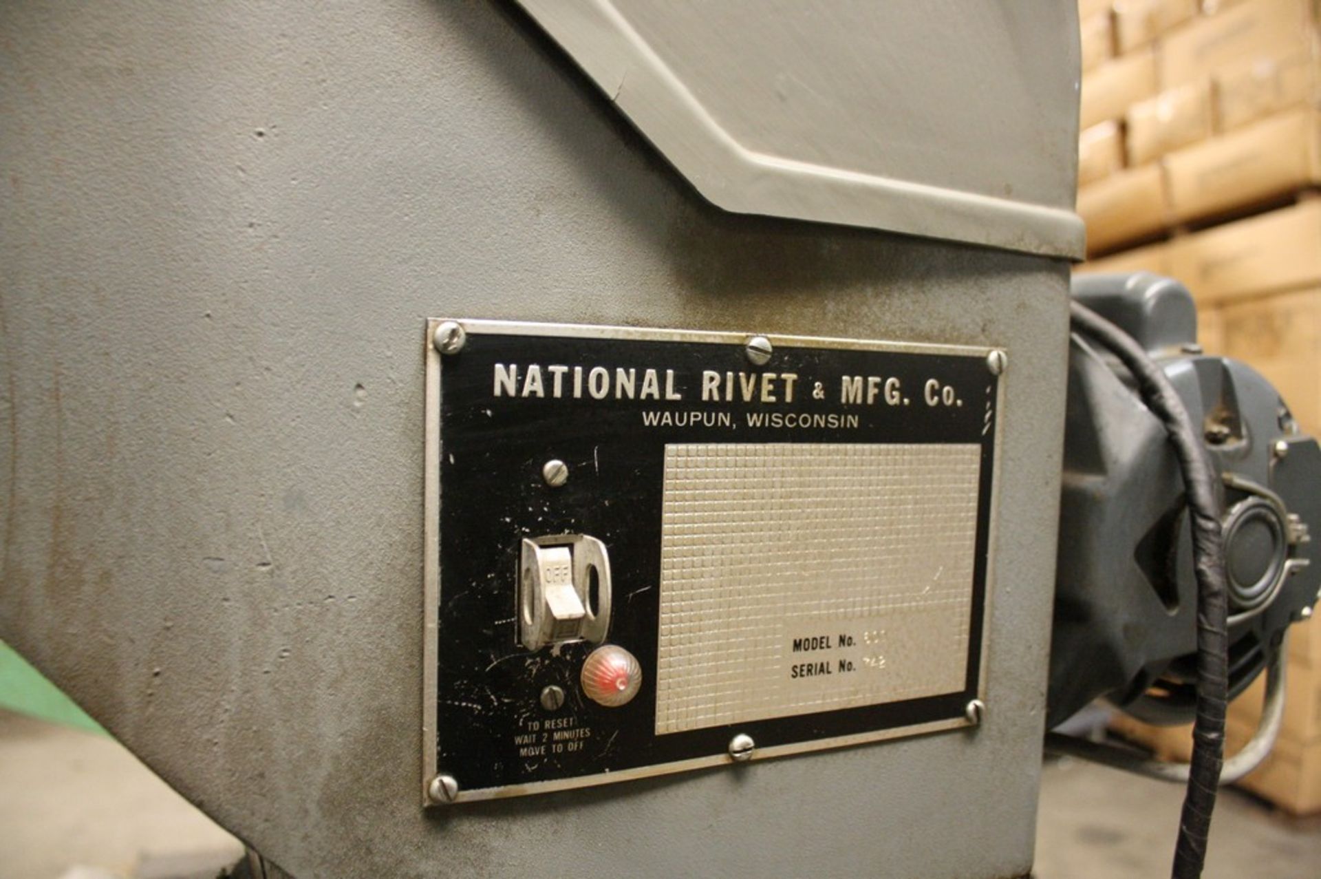 NATIONAL RIVET MODEL 600 ELECTRO MECHANICAL RIVETER S/N 742 - Image 3 of 3