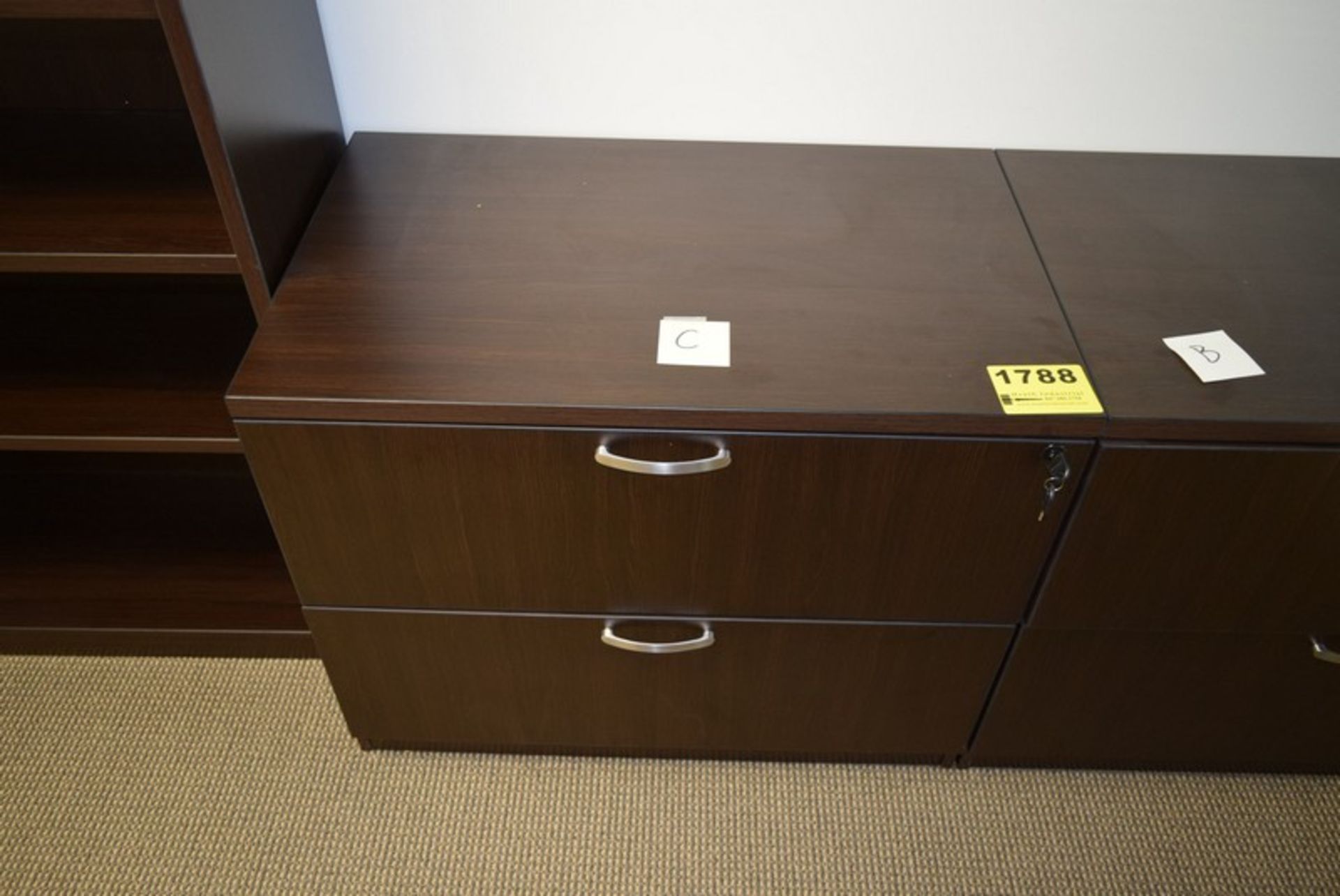WOOD LAMINATE 2 DRAWER LATERAL FILE CABINET