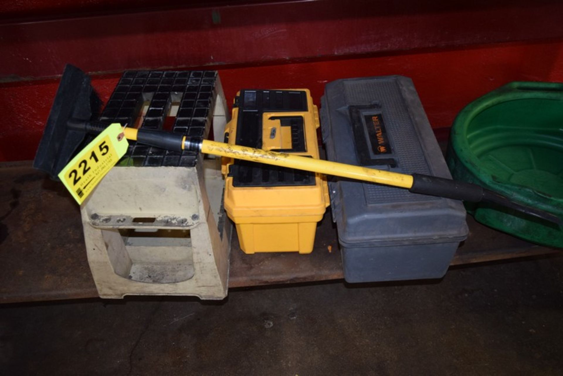 ASSORTED MISC. EMPTY TOOL BOXES & MISC. UNDER TABLE