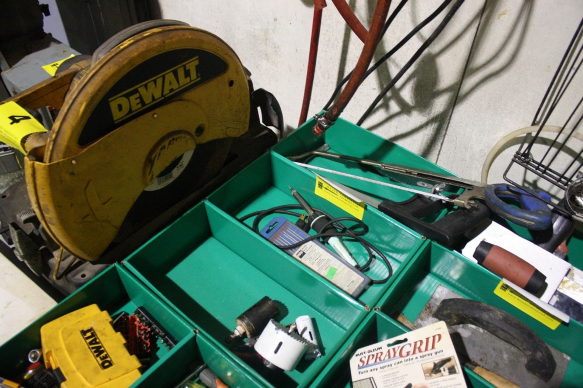 ASSORTED SAWS, HOLE SAWS, SOLDERING IRON, ETC.