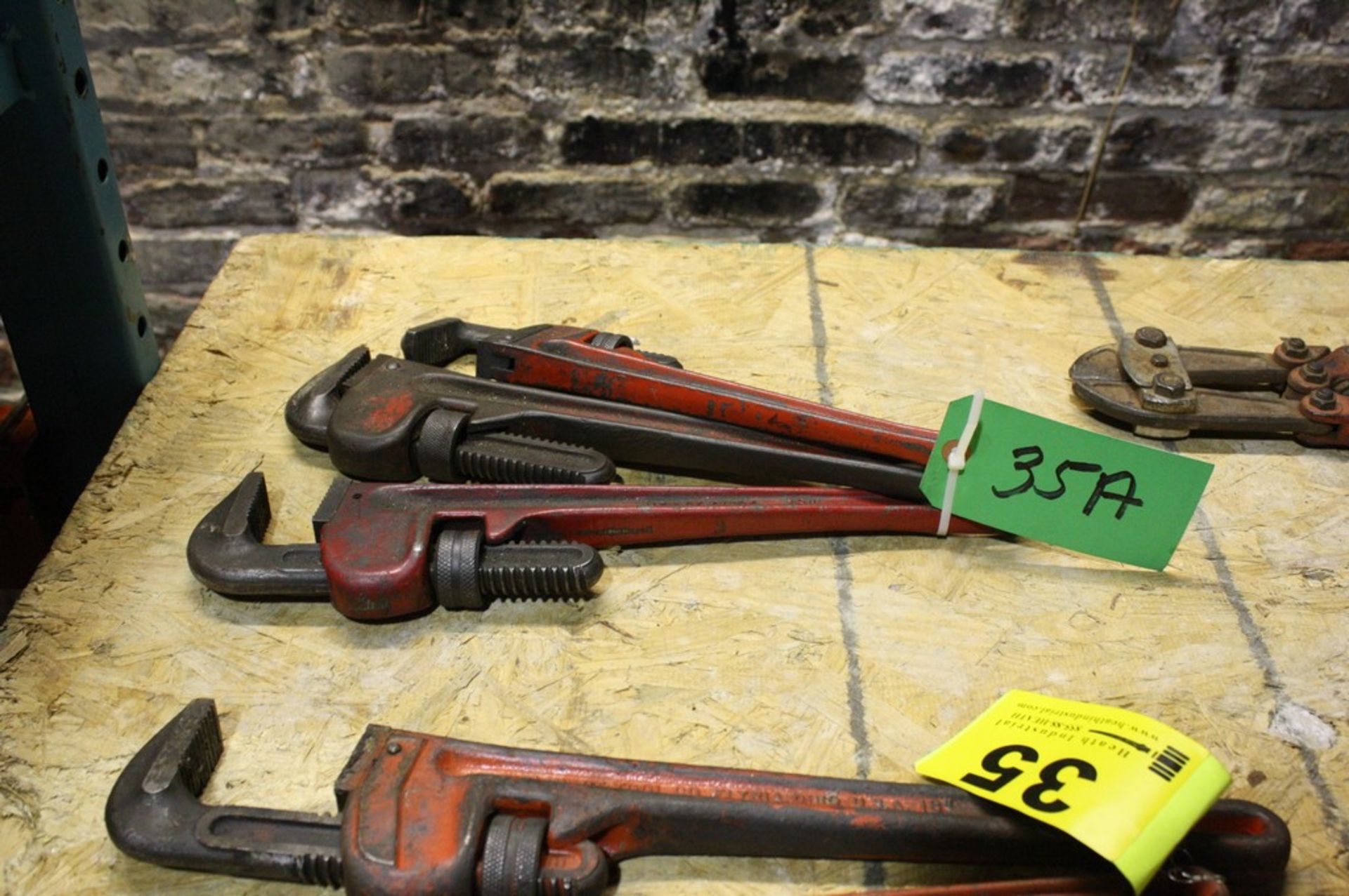 (3) PIPE WRENCHES: (2) 18'' AND (1) 14''