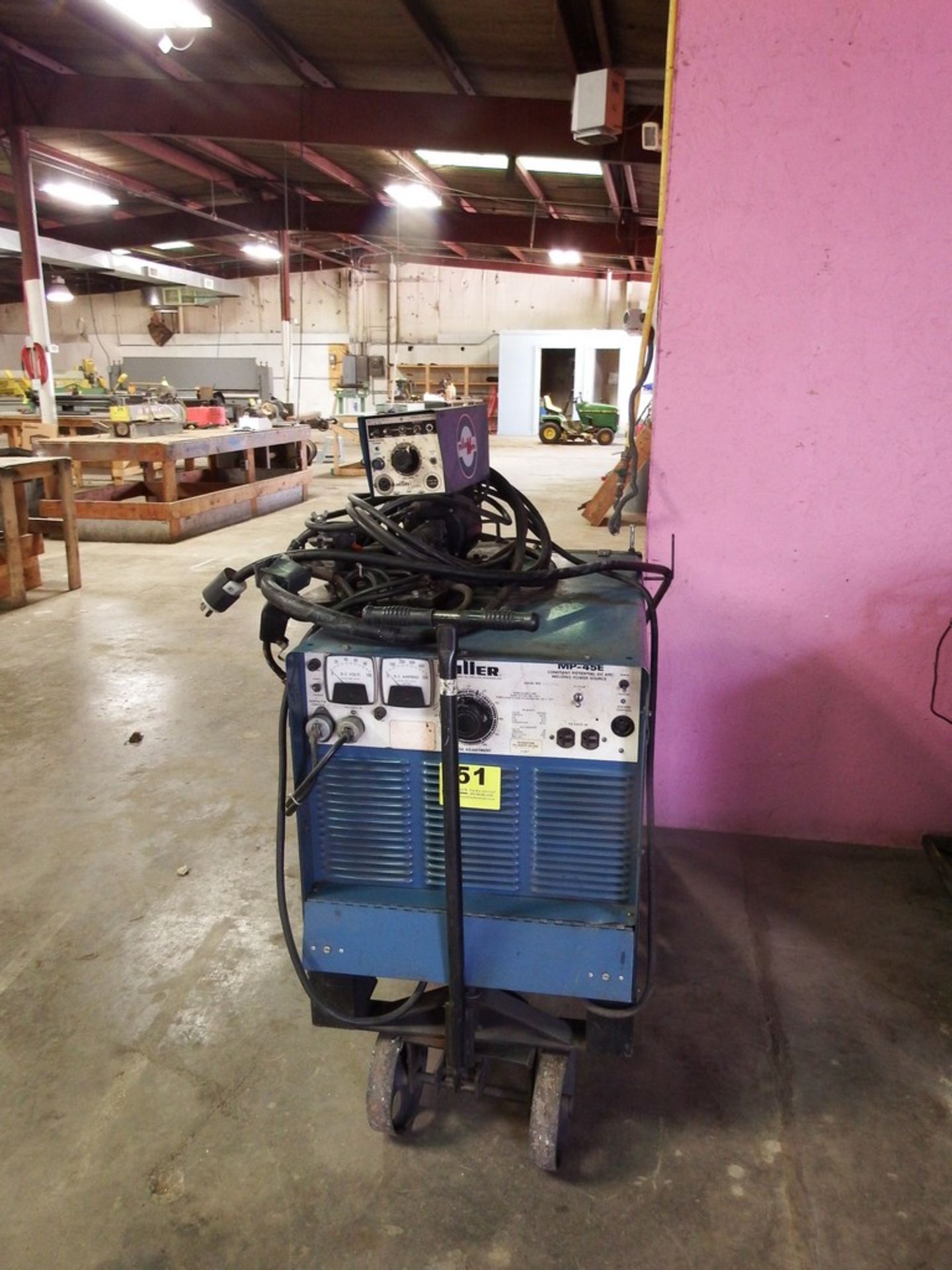 MILLER MODEL MP-45E 450 AMP CONSTANT PENTIAL DC ARC WELDING POWER POWER SOURCE, WITH MODEL HE-6