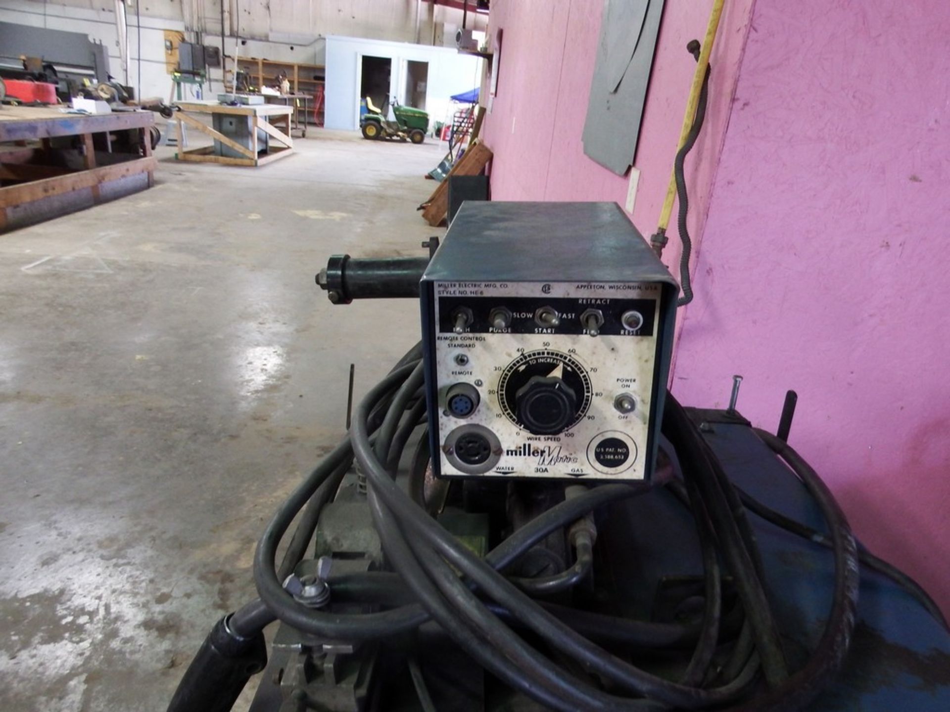 MILLER MODEL MP-45E 450 AMP CONSTANT PENTIAL DC ARC WELDING POWER POWER SOURCE, WITH MODEL HE-6 - Image 4 of 5