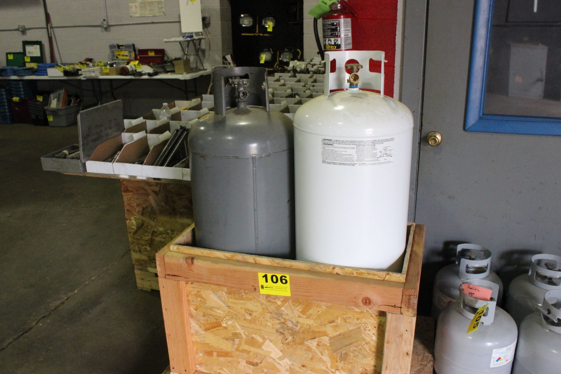 (2) VERTICAL 100-GAL. PROPANE TANKS - FULL