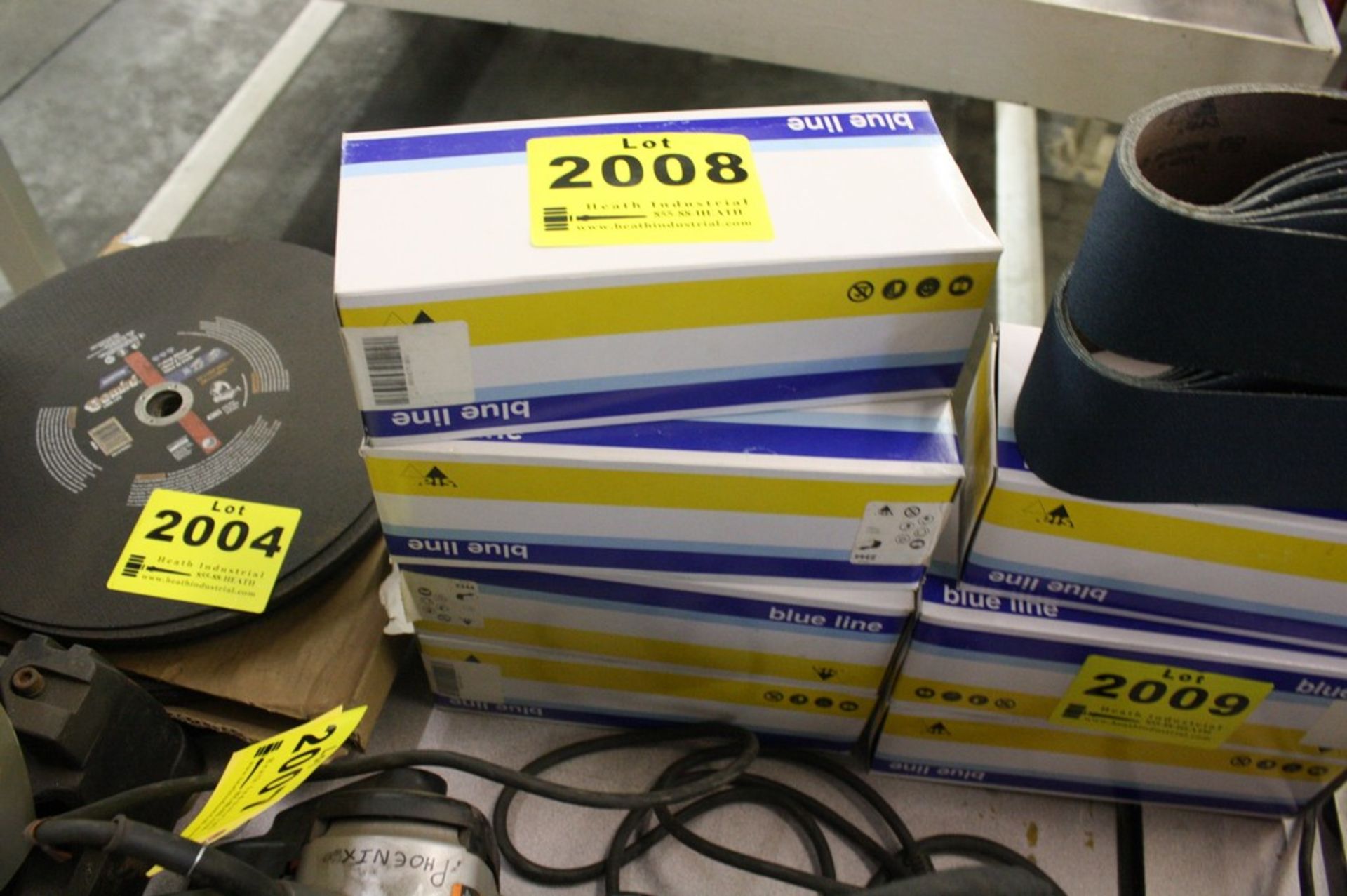 LOT-BLUE LINE SANDING BELTS IN FOUR BOXES