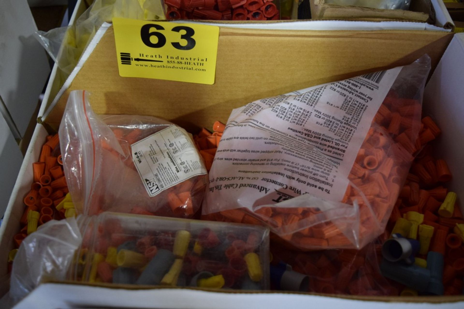 LARGE ASSORTMENT OF WIRE CAPS IN BOX