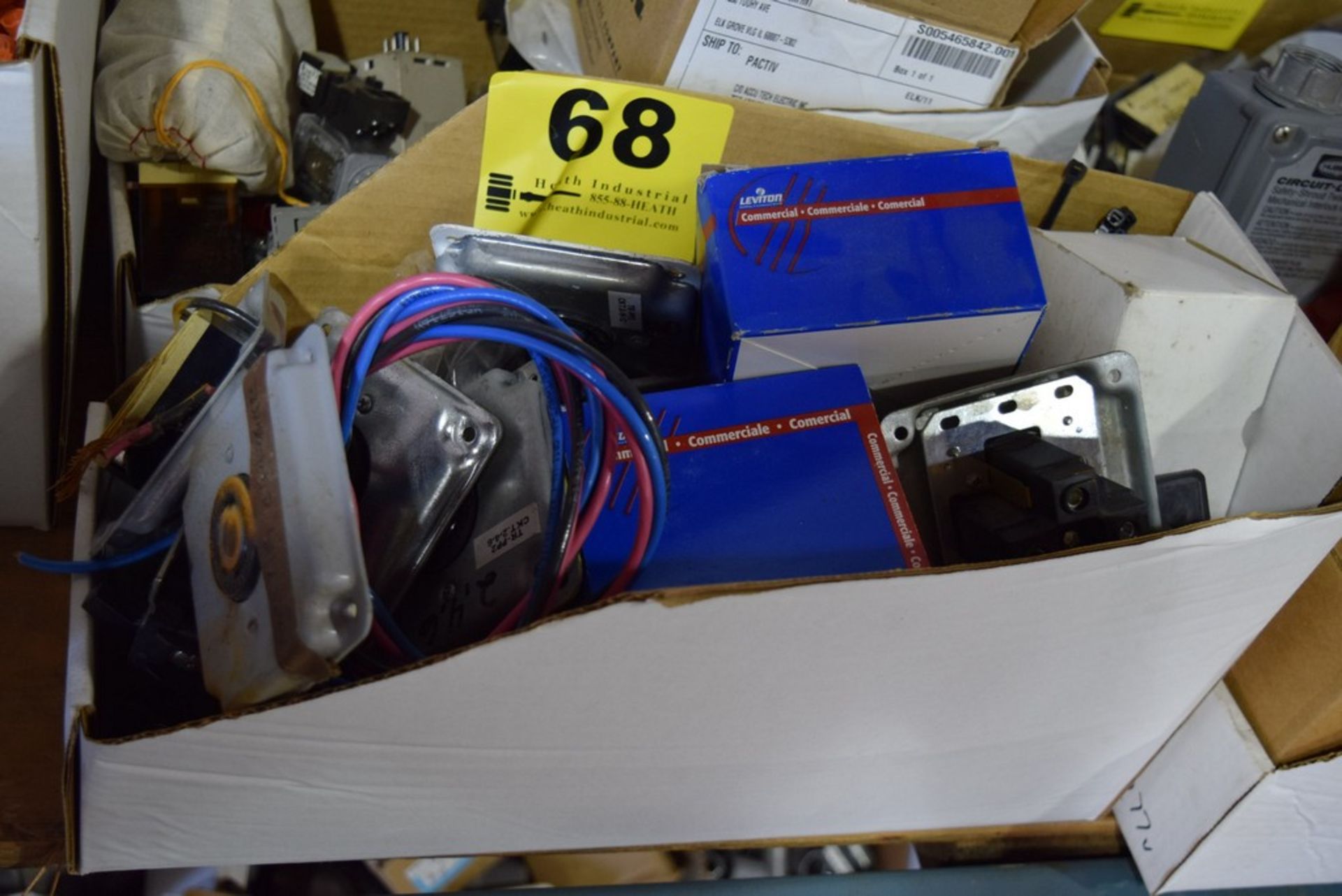 LARGE ASSORTMENT OF SWITCHES, CONTROLS AND SENSORS IN BOX