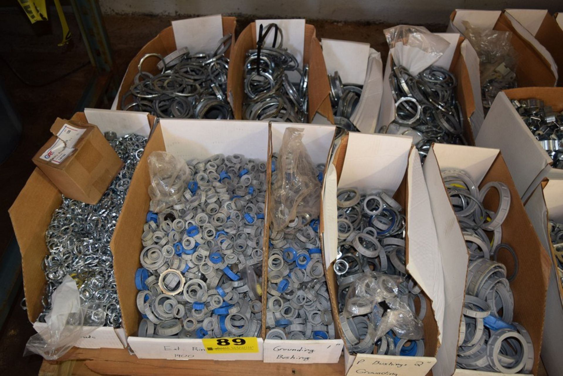 LARGE ASSORTMENT OF METAL AND PLASTIC LOCKNUTS ON SKID