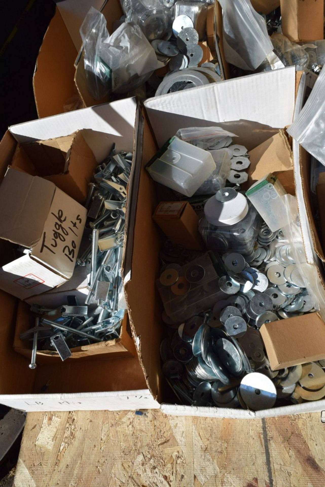 BOXES OF ASSORTED HARDWARE, INCLUDING REDUCE BUSHINGS, WASHERS, TOGGLE BOLTS, FASTENERS, ETC. - Image 3 of 3