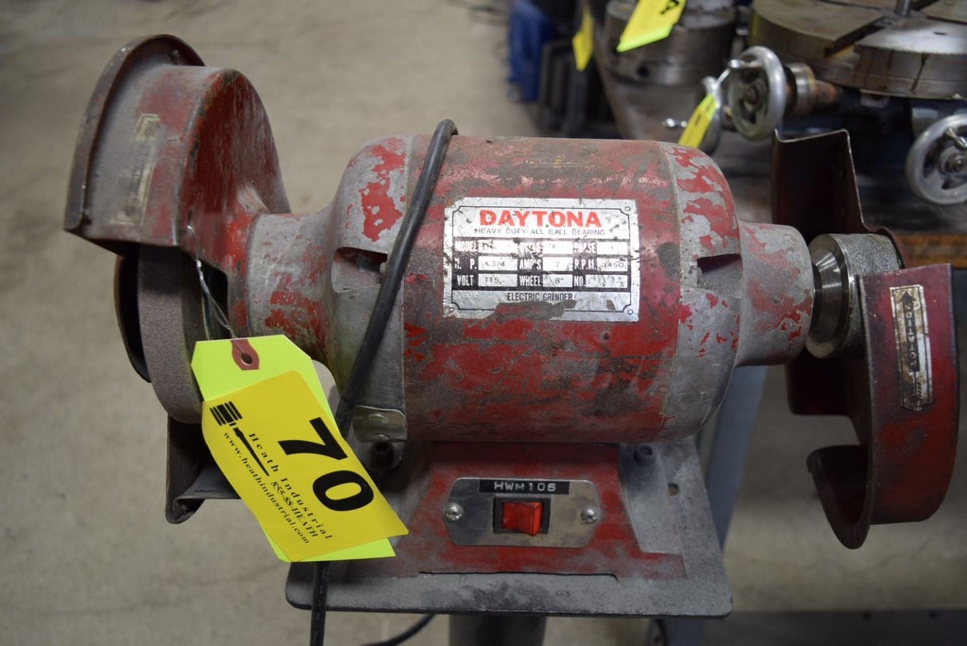 DAYTONA MODEL DG-80, 8'' DOUBLE END PEDESTAL GRINDER