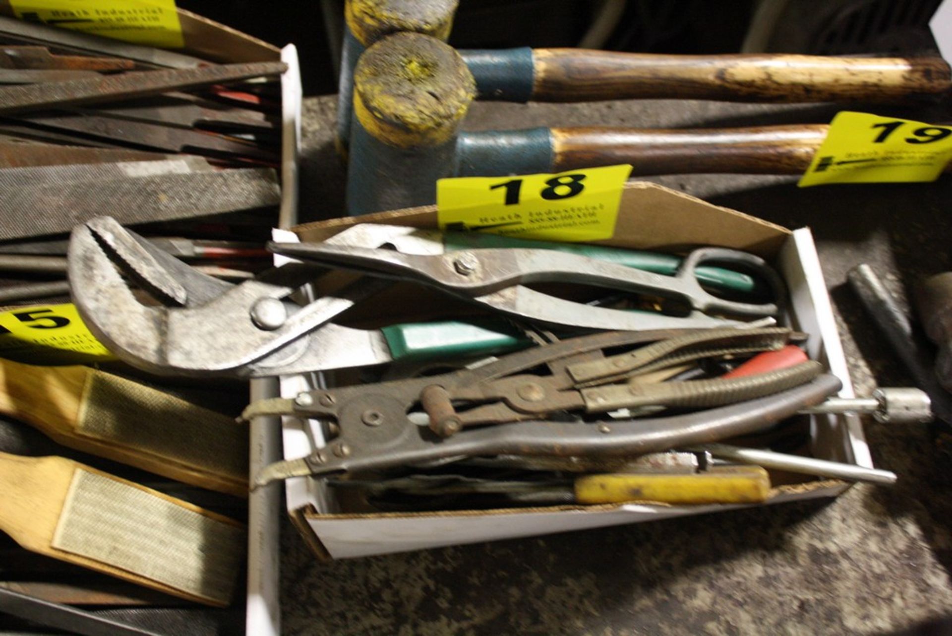 LOT: ASSORTED CUTTERS & PLIERS IN BOX