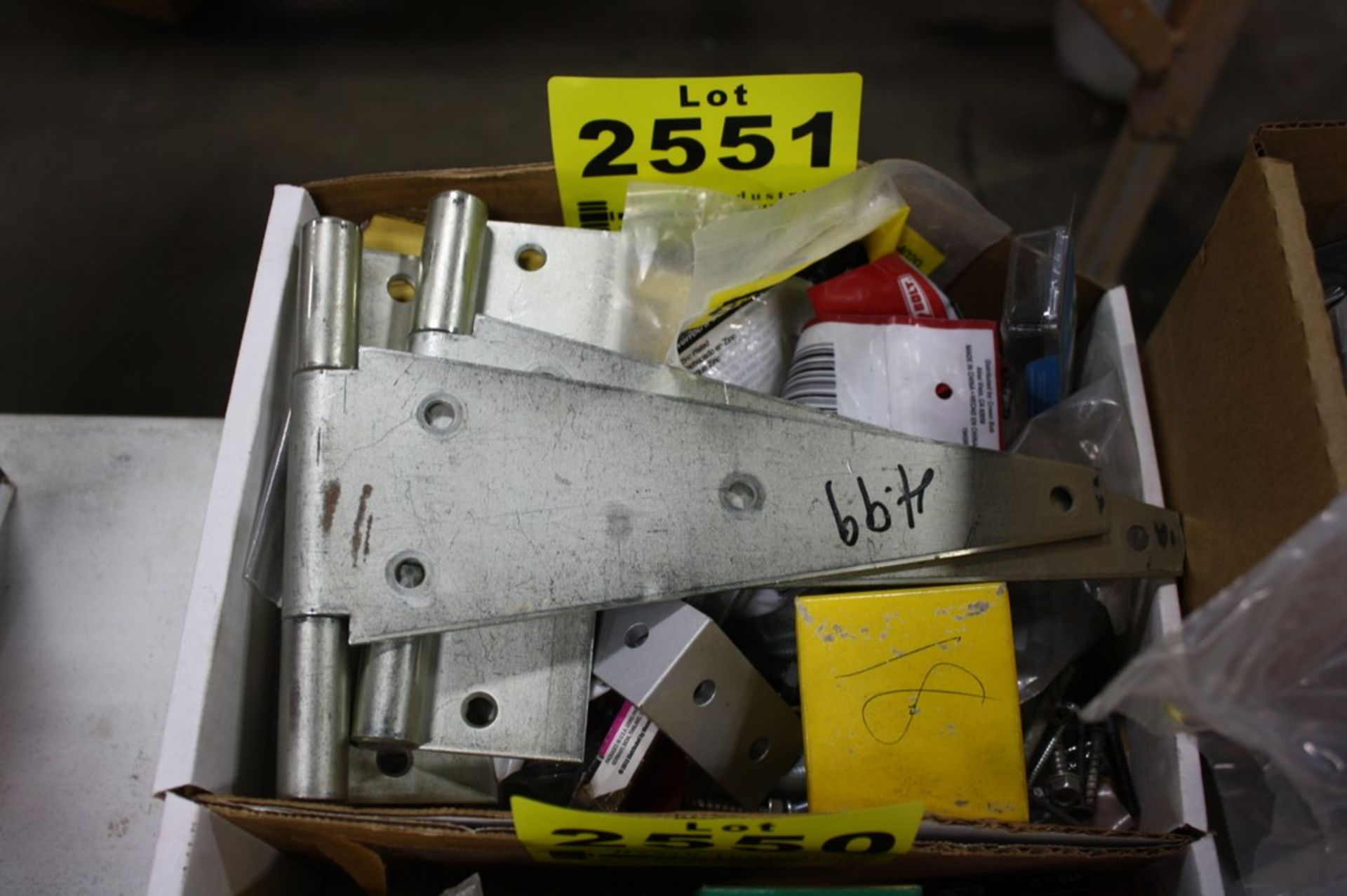 ASSORTED HINGES, HARDWARE, ETC.