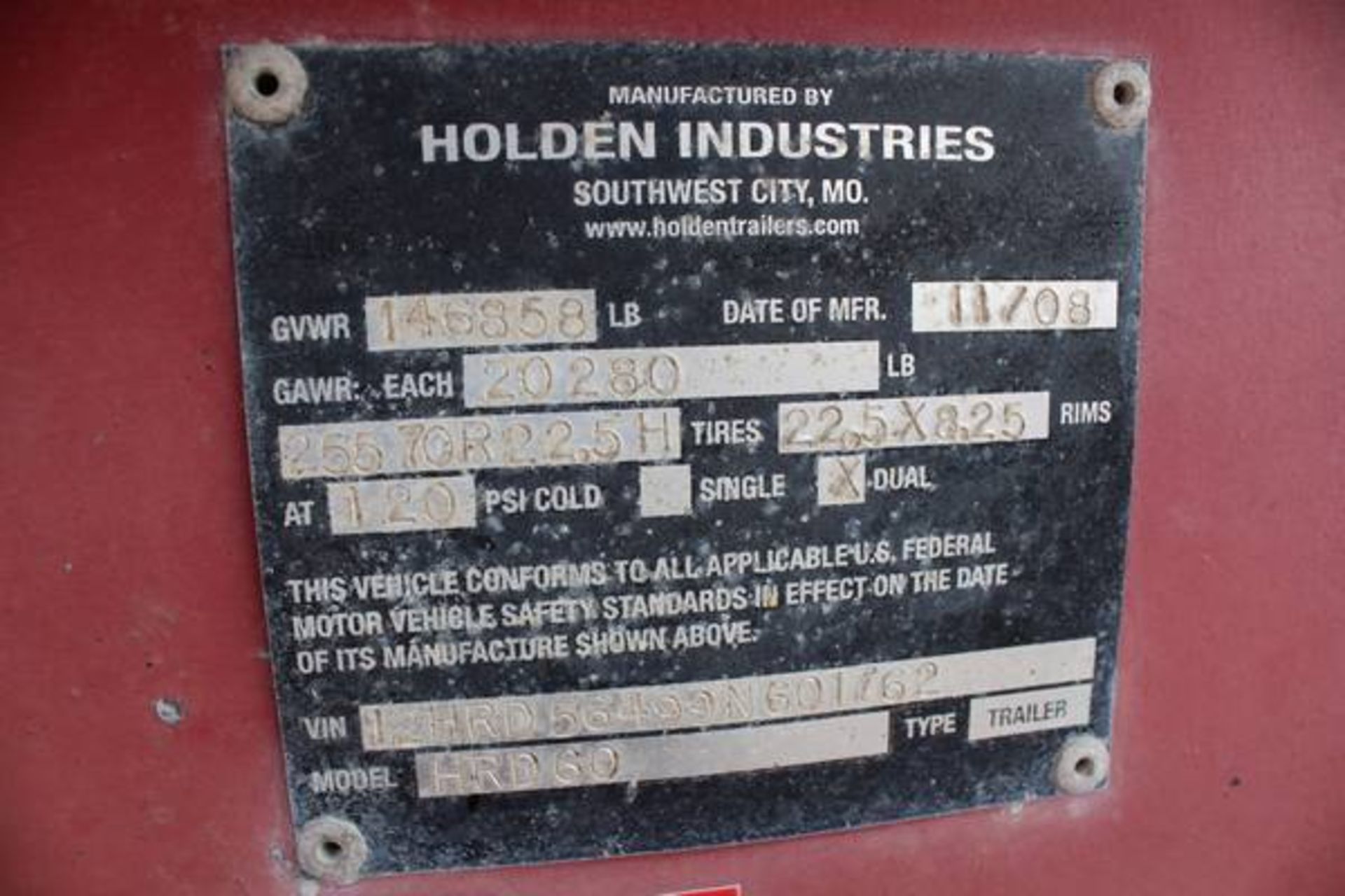 Holden Model HRD60  60 Ton 4-Axle Oilfield Lowboy Trailer ; VIN: 12HRD56499N601762  (2009); 146, - Image 12 of 13
