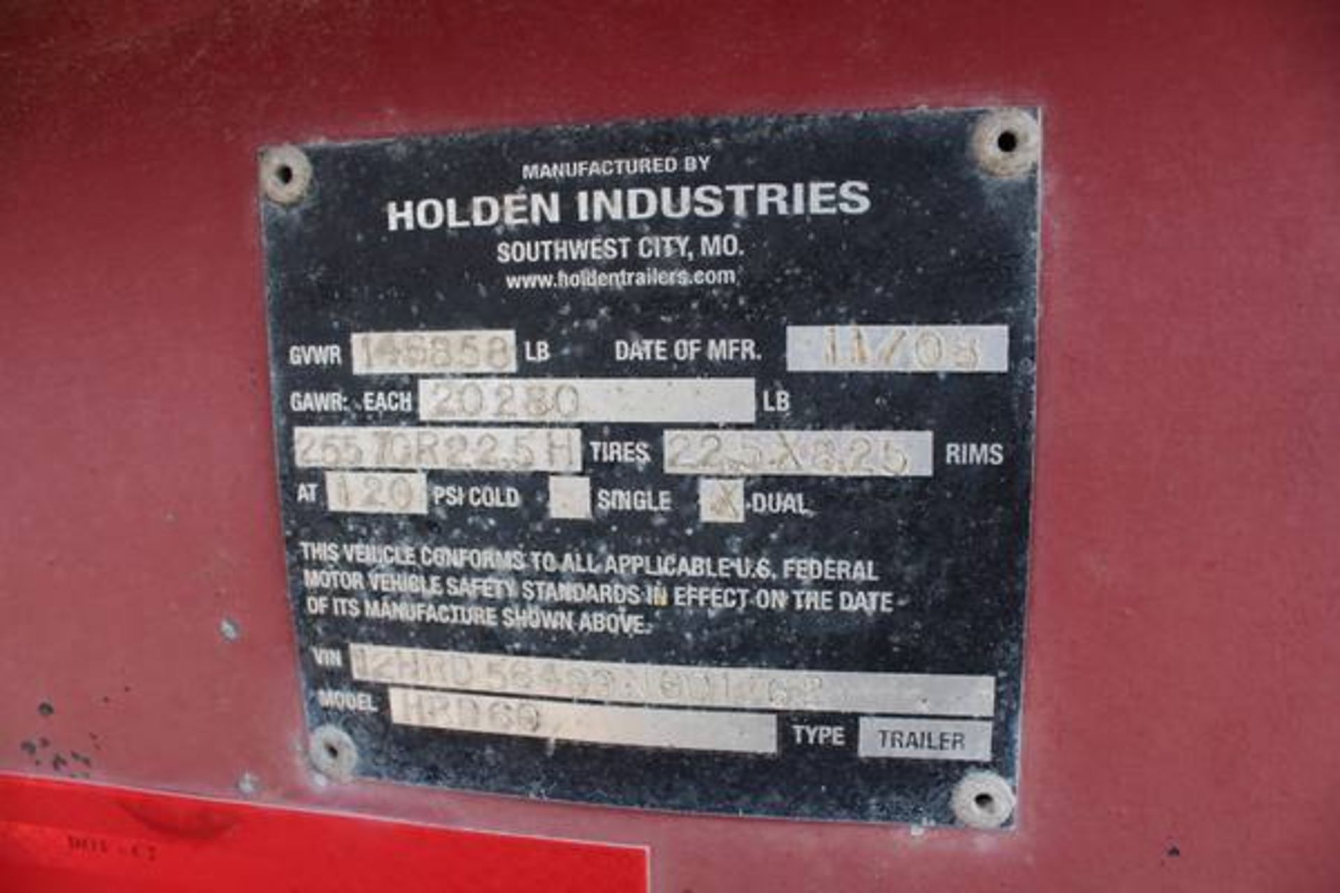 Holden Model HRD60  60 Ton 4-Axle Oilfield Lowboy Trailer ; VIN: 12HRD56499N601762  (2009); 146, - Image 11 of 13