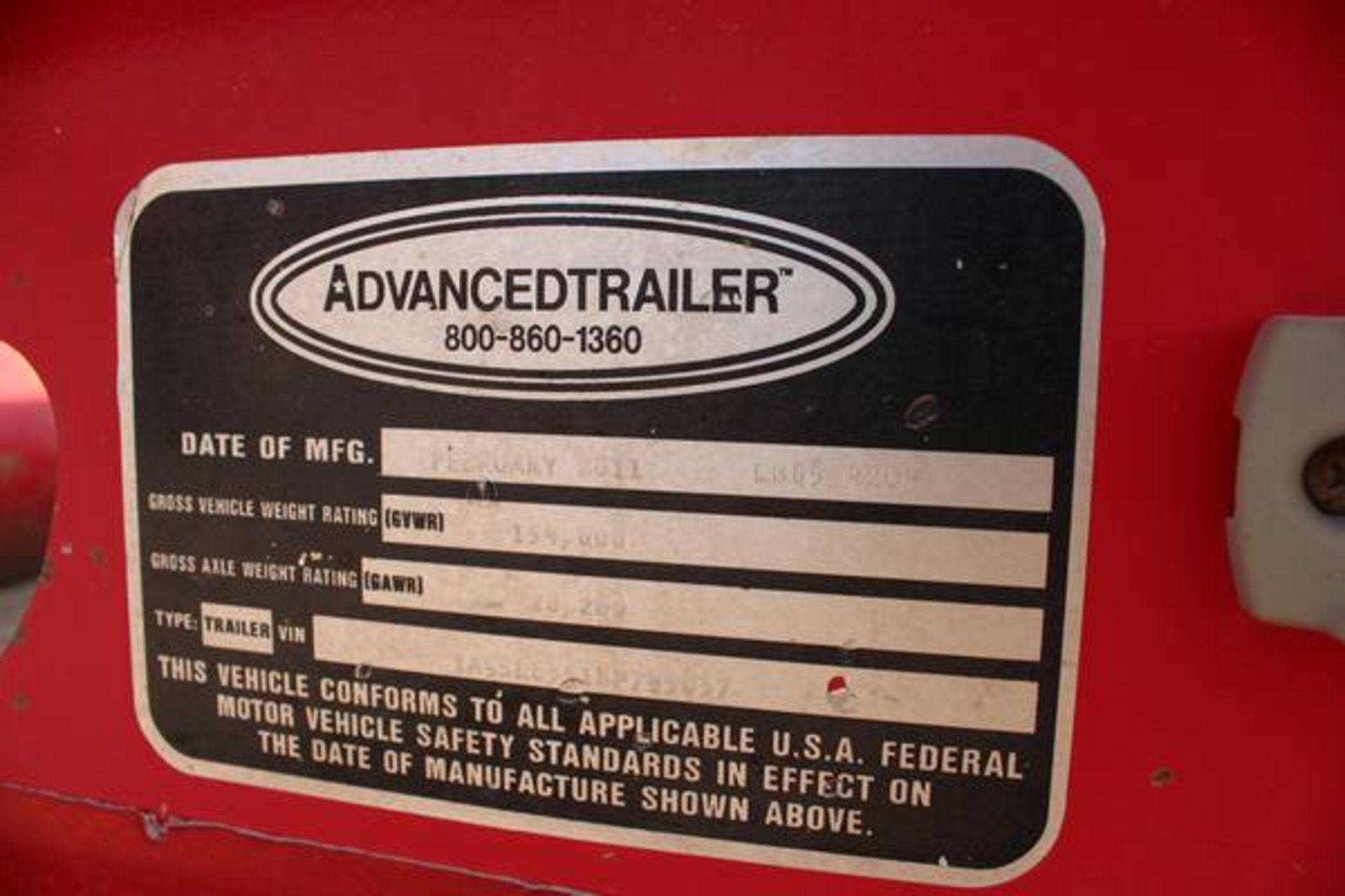Advance Model LB65-420F  65 Ton 5-Axle Oilfield Lowboy Trailer ; VIN: 1A9SL6551BP745037  (2011); Air - Image 5 of 7
