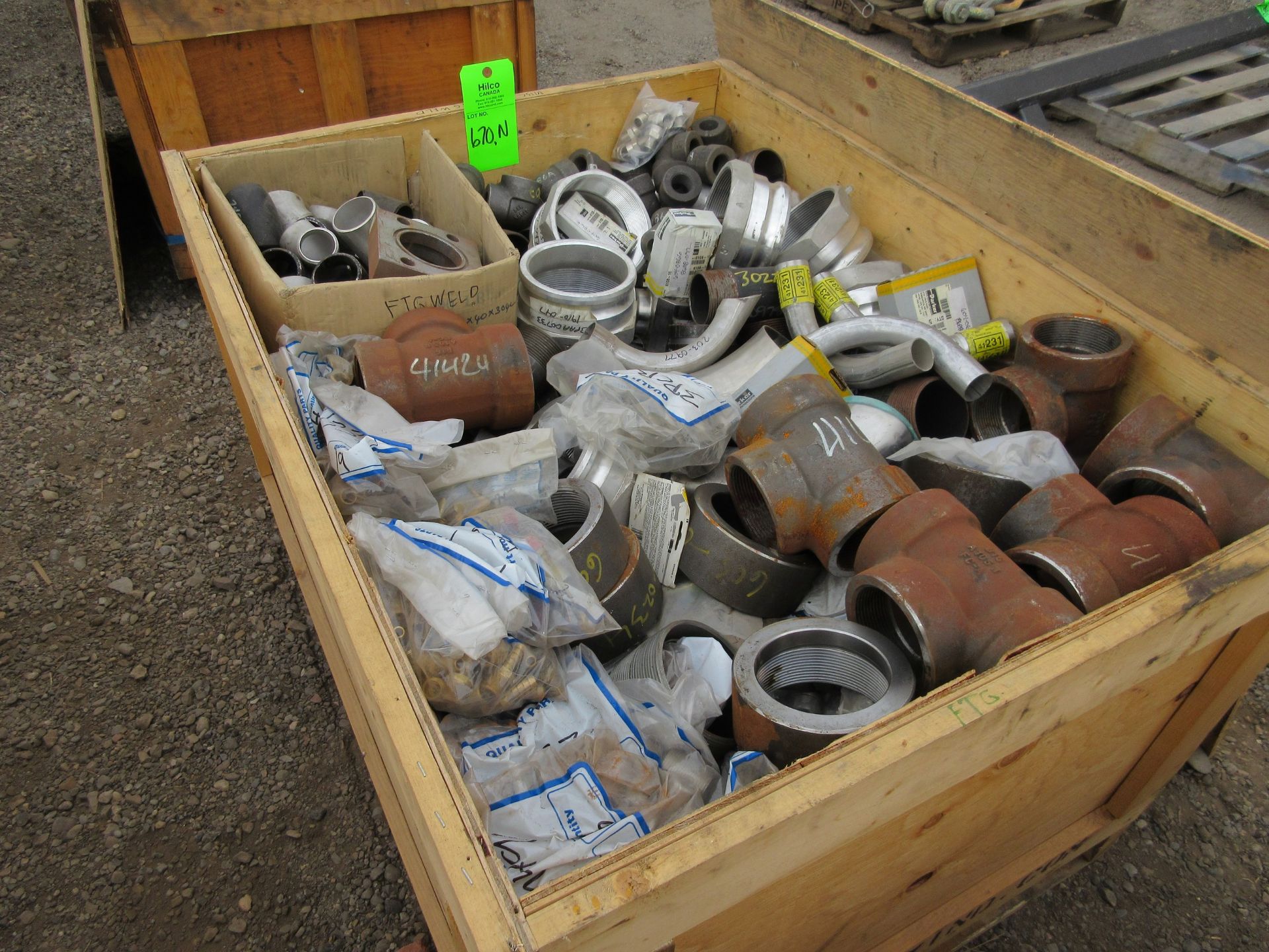 Lot of Misc. FTG/FTG Weld in Wooden Crate