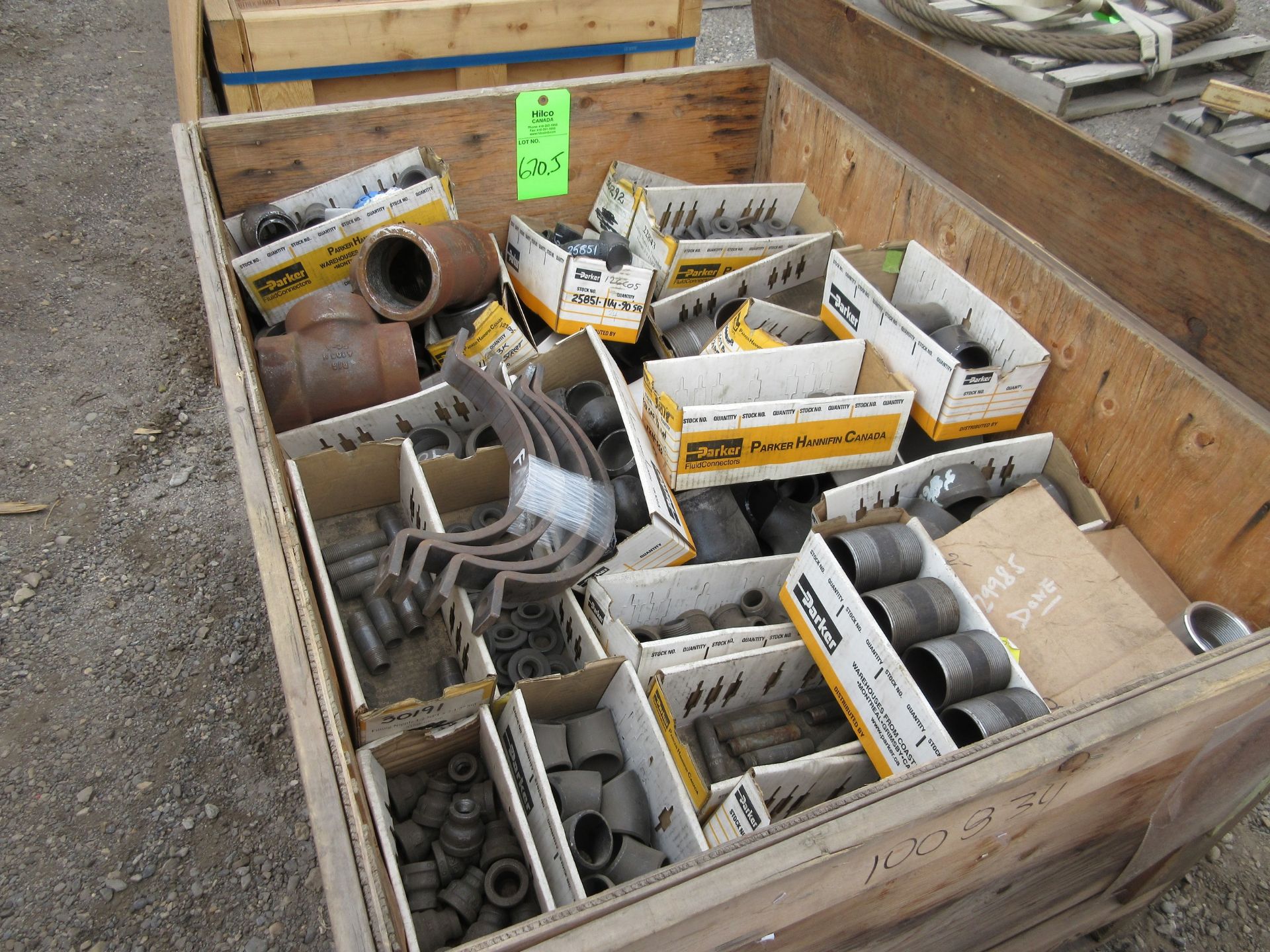 Lot of Misc. FTG/FTG Weld in Wooden Crate