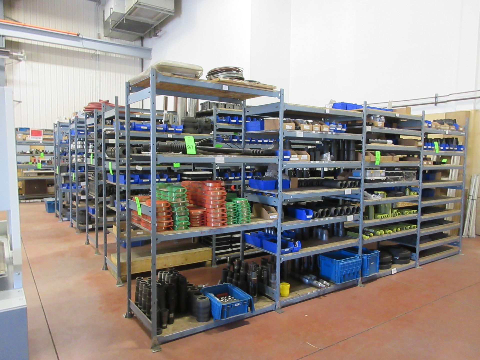 Sections of Parts Shelving