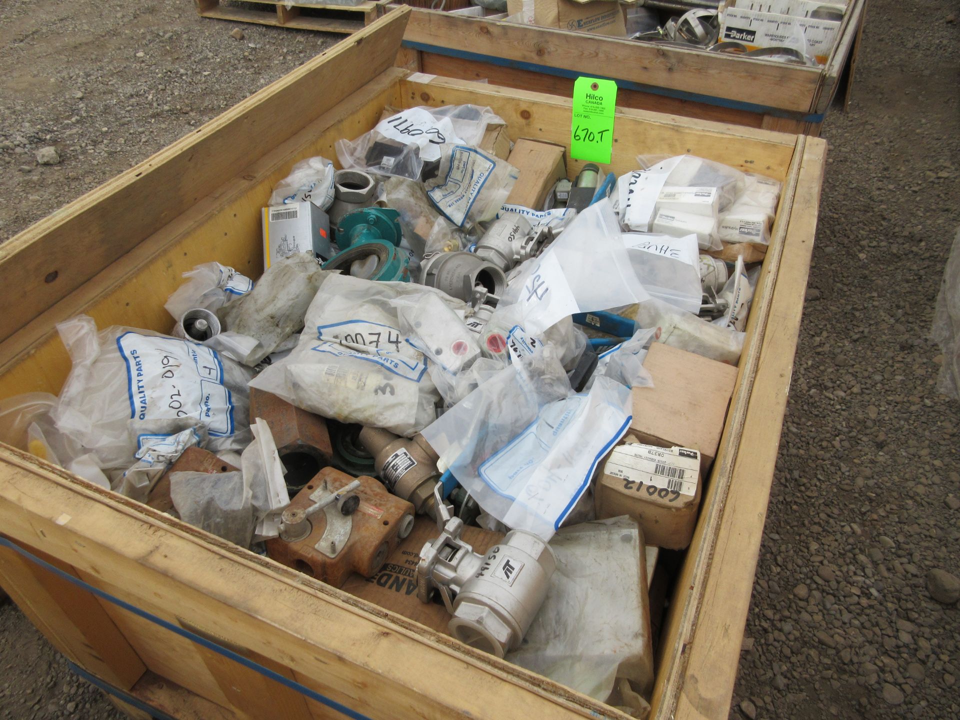 Lot of Misc. Valves in Wooden Crate