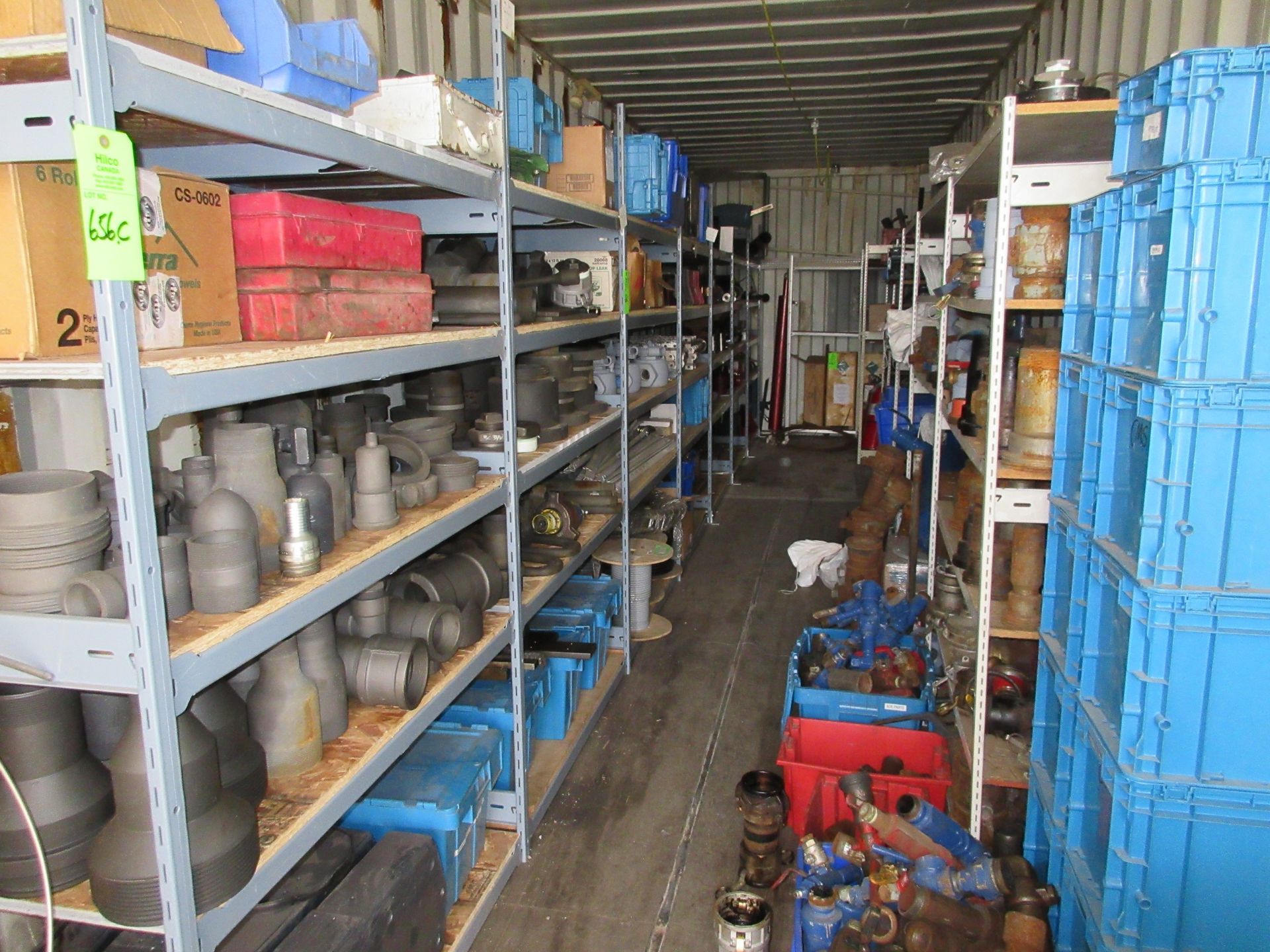 Remaining Contents of Sea Can, Misc. Parts, Shelving