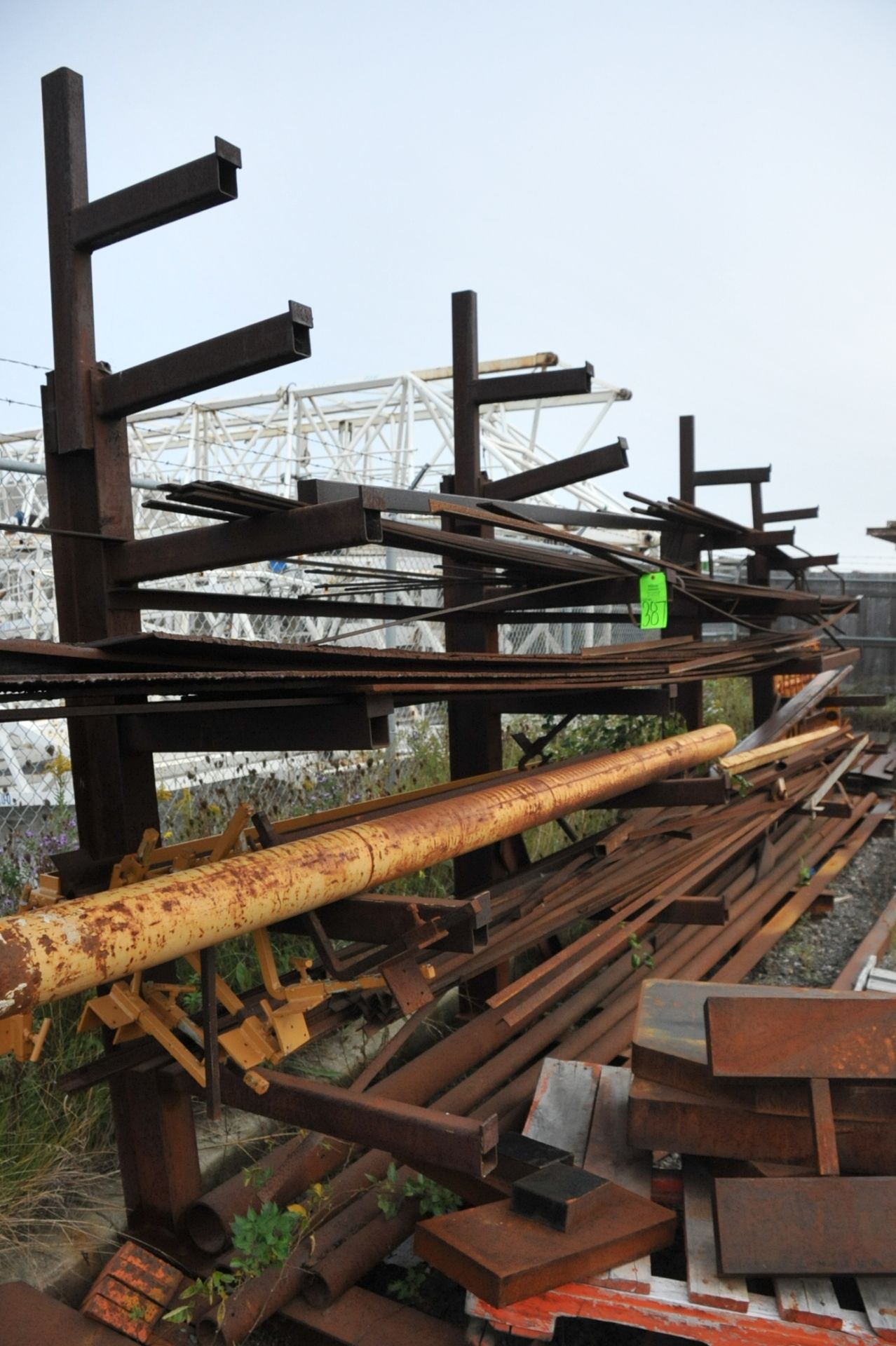 Lot of Asst. Rebar, Angle, Tube & Flat Steel with Stock Rack